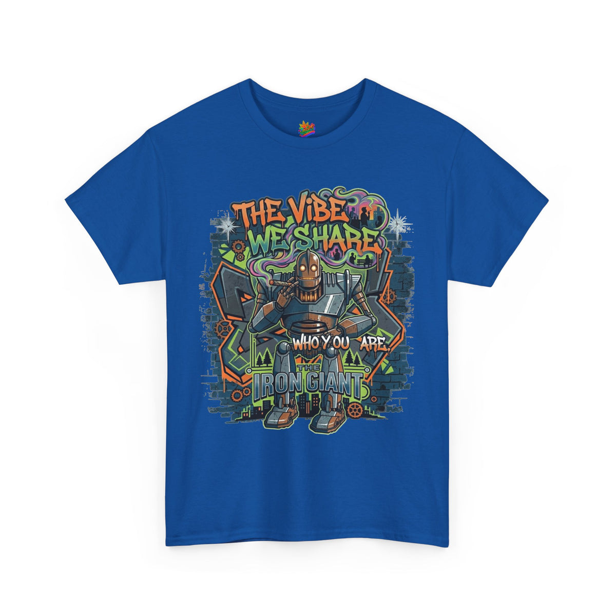 Vert Iron Giant Smoker Vintage Style Unisex Cotton Graphic T-Shirt