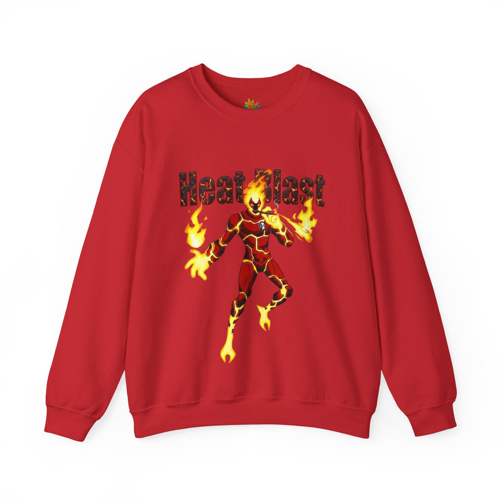 Vert Ben 10 Heat Blast Vintage Style Unisex Cotton Graphic Crewneck Sweatshirt