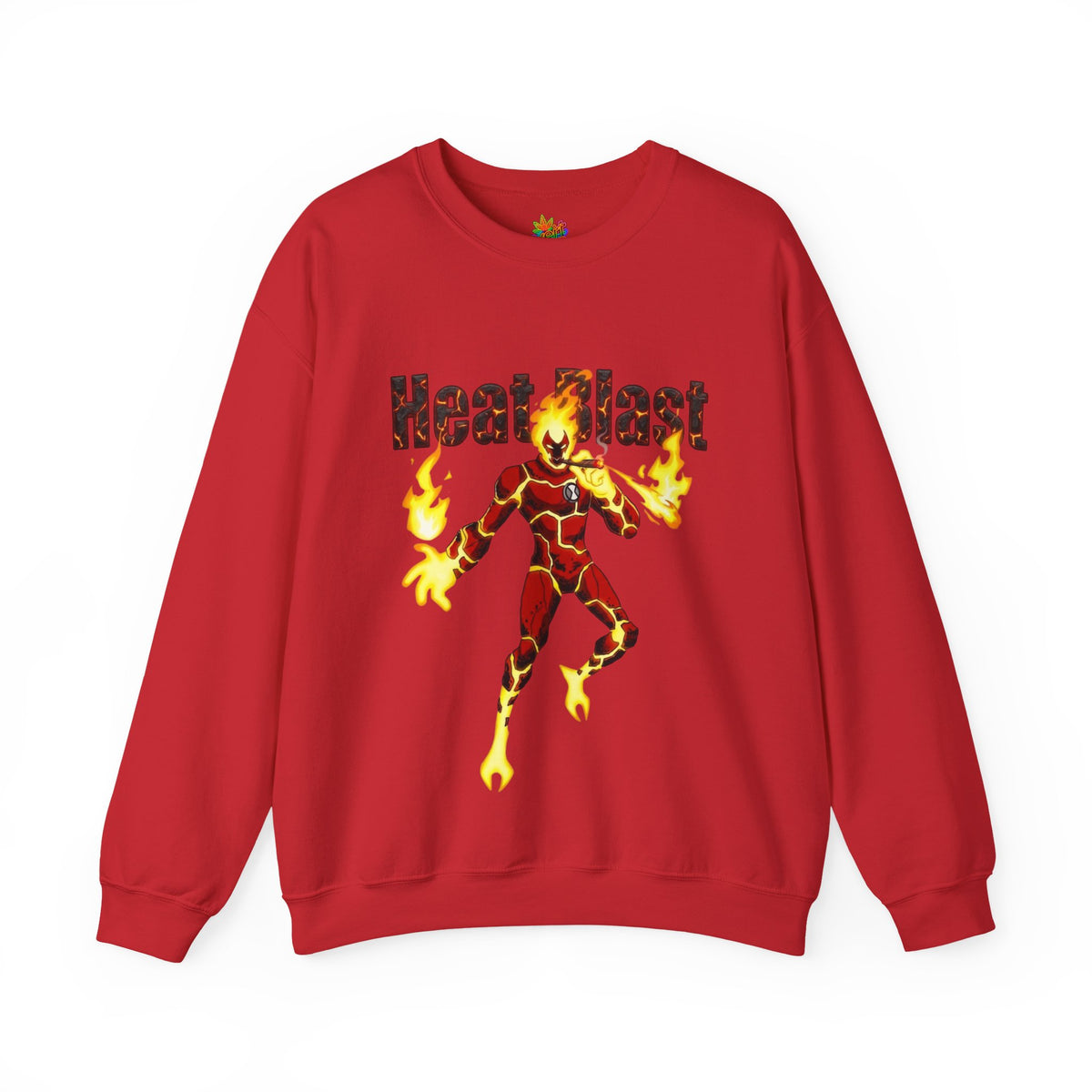 Vert Ben 10 Heat Blast Vintage Style Unisex Cotton Graphic Crewneck Sweatshirt