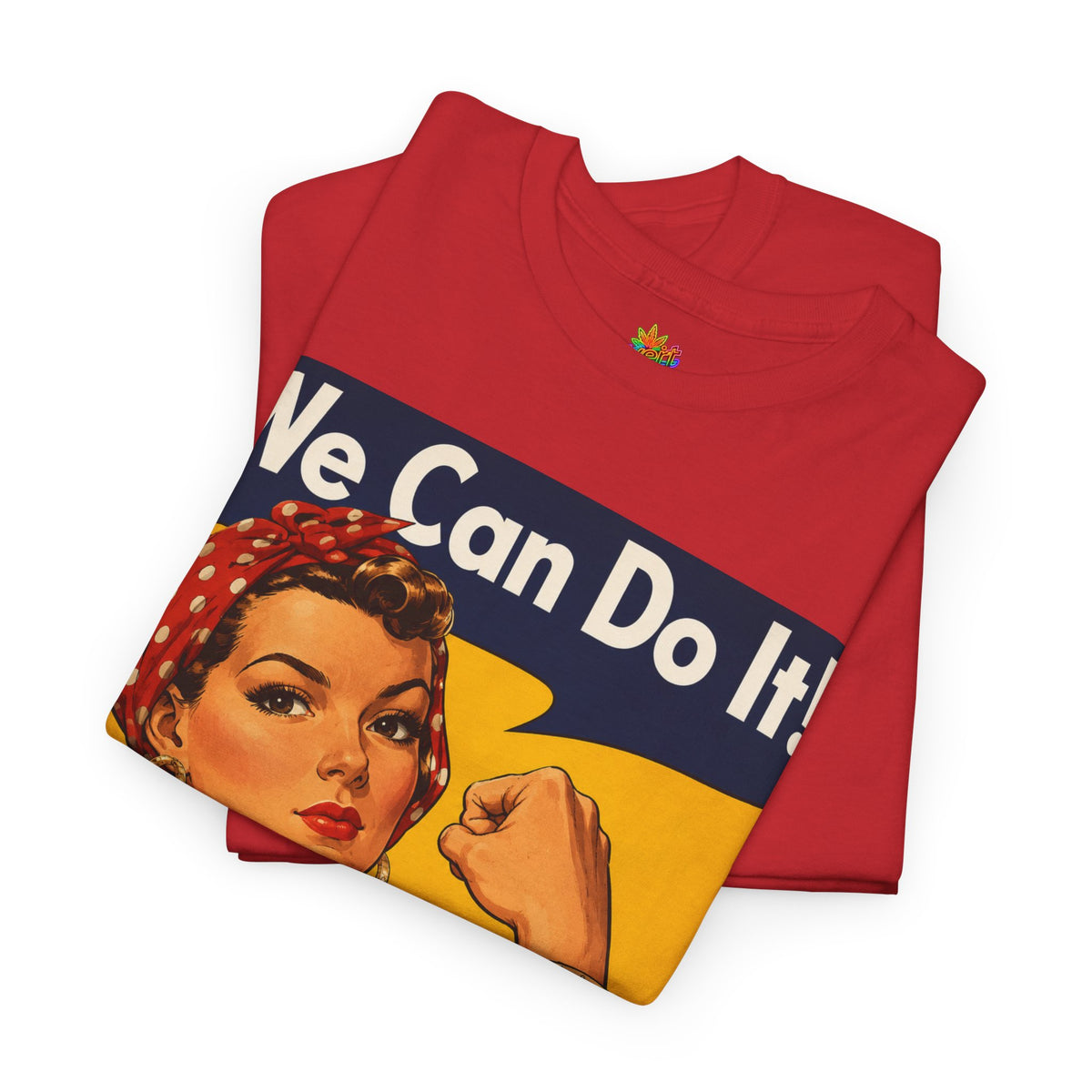 Vert "We Can Do It" Vintage Style Unisex Cotton Graphic T-Shirt
