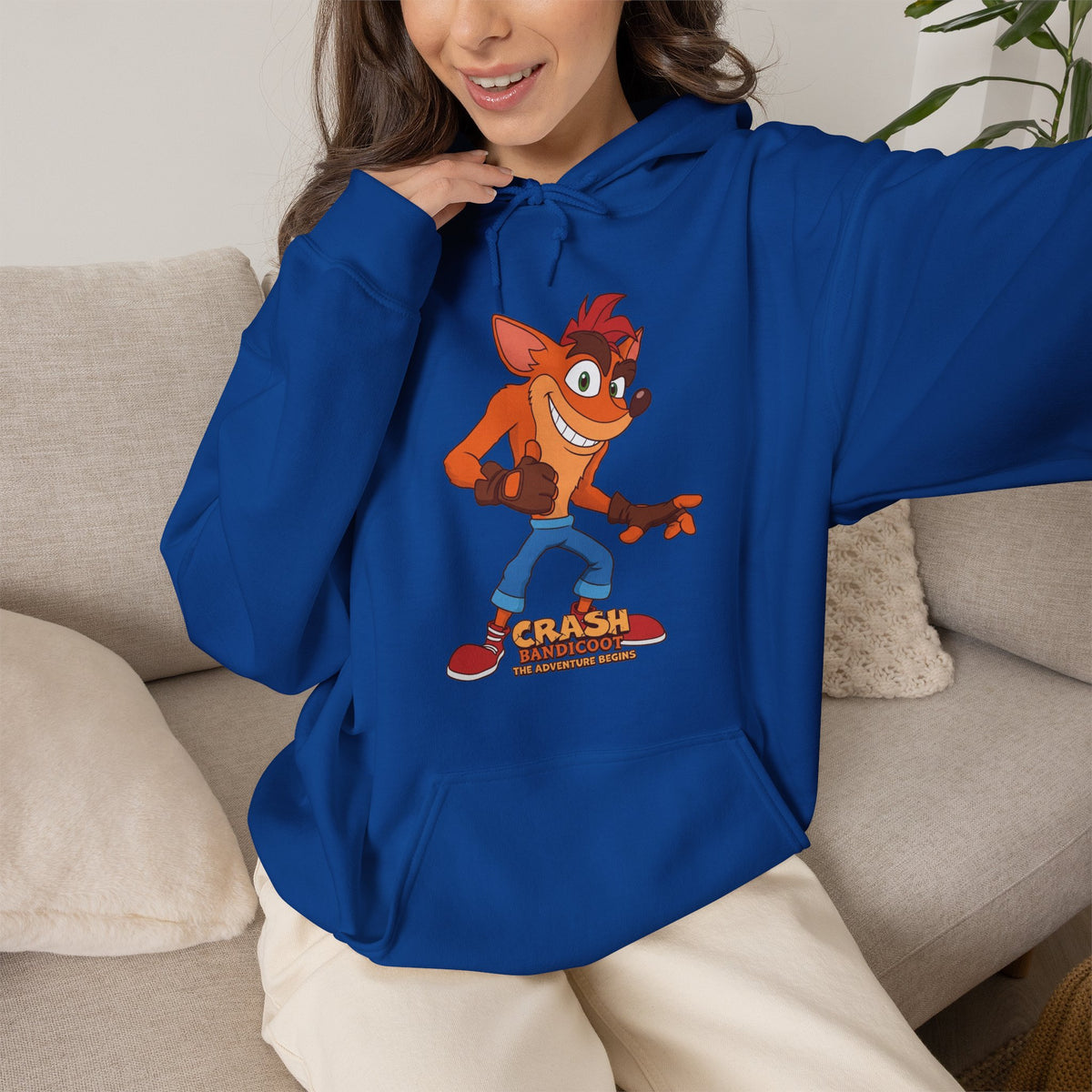 Vert Crash Bandicoot Vintage Style Unisex Cotton Graphic Hoodie