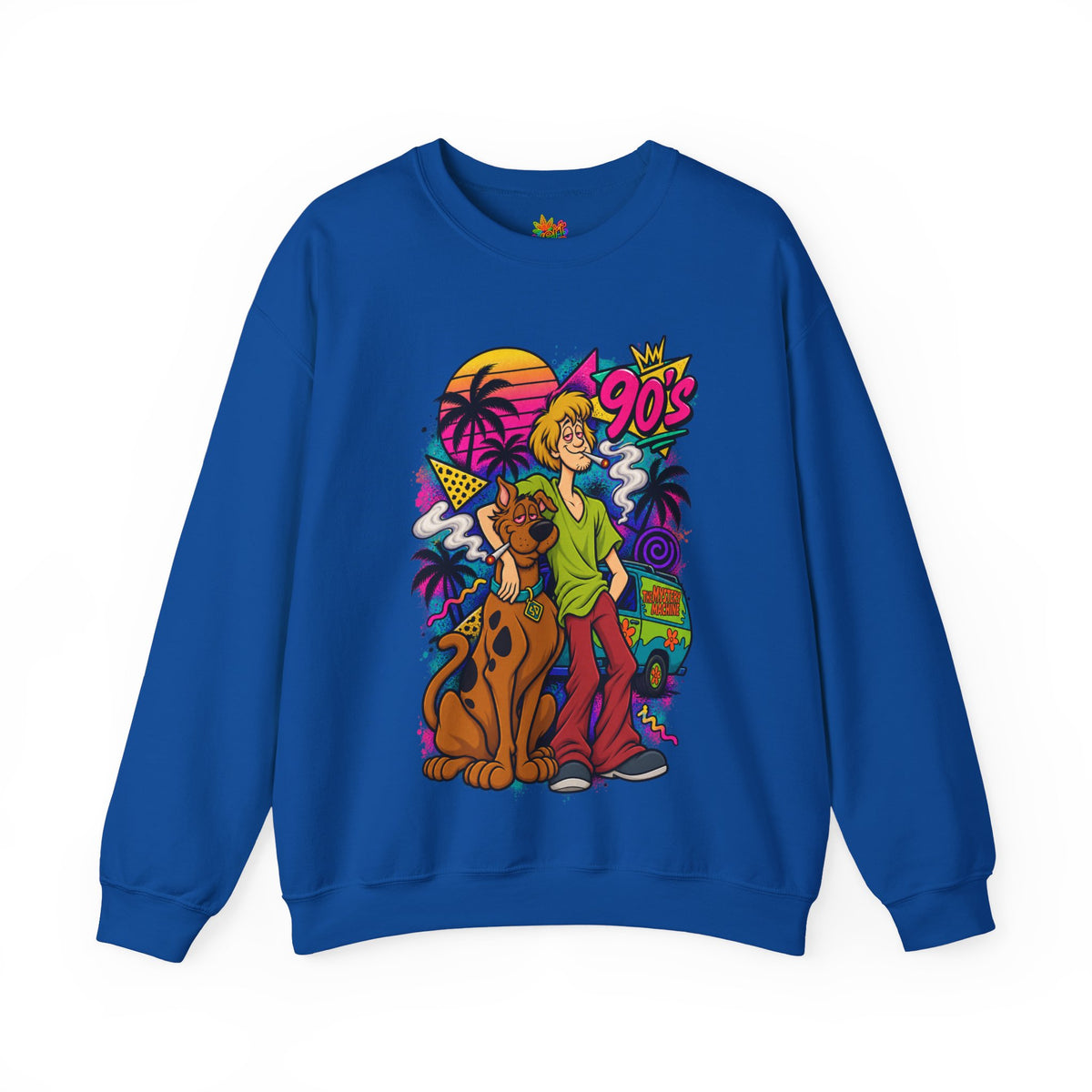 Vert Shaggy & Scooby Smoker Vintage Style Graphic Crewneck Sweatshirt