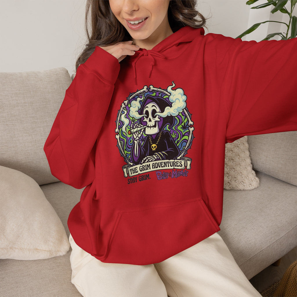 Vert Grim Smoker Vintage Style Unisex Graphic Hoodie