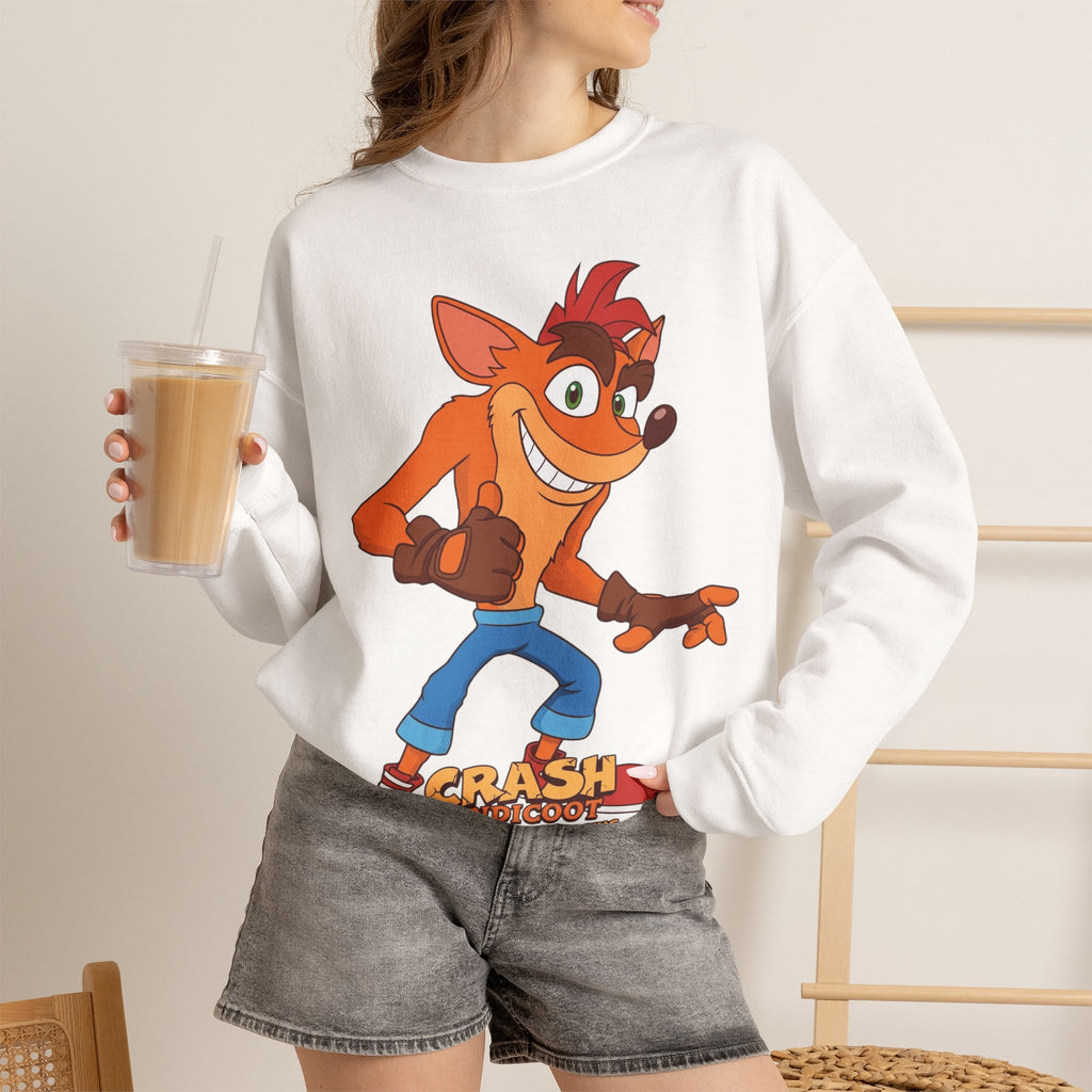 Vert Crash Bandicoot Vintage Style Unisex Graphic Crewneck Sweatshirt