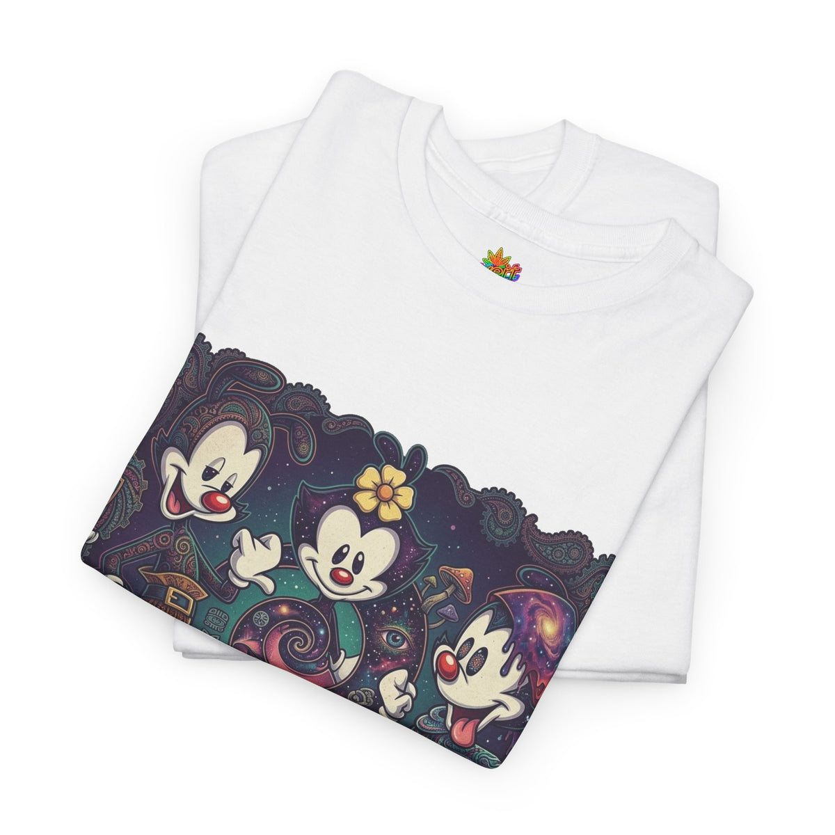 Vert Animaniacs Psychedelics Vintage Style Unisex Cotton Graphic T-Shirt