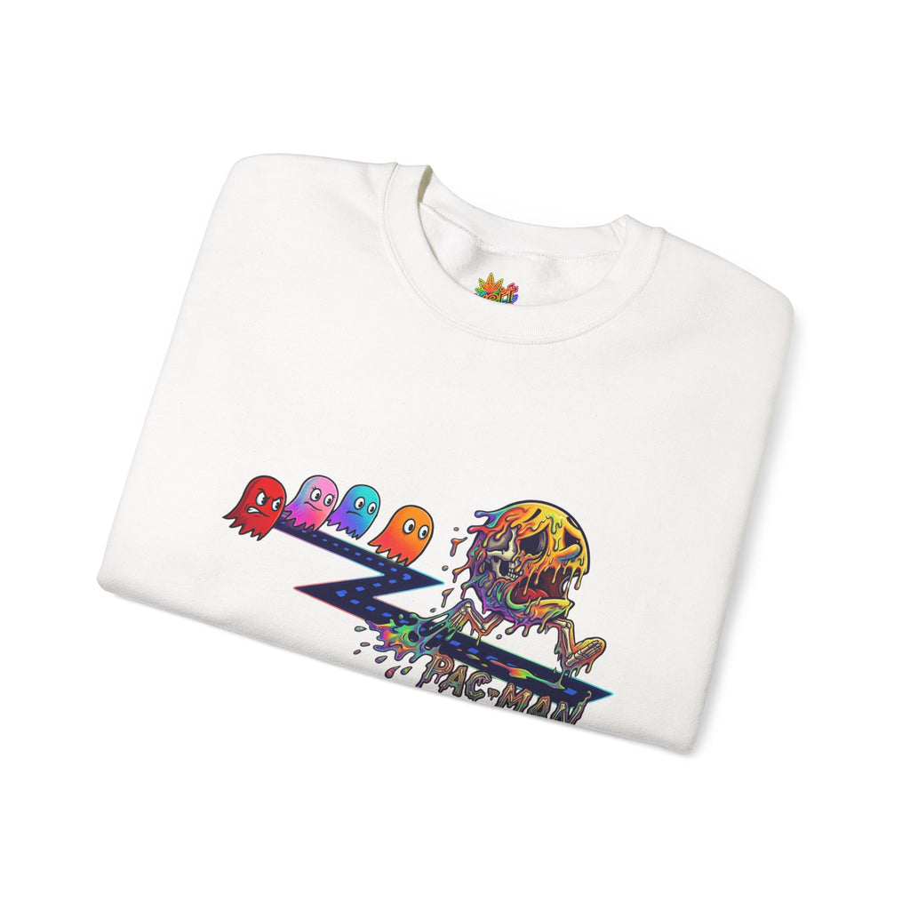 Vert Pac-Man Psychedelic Vintage Style Unisex Graphic Crewneck Sweatshirt