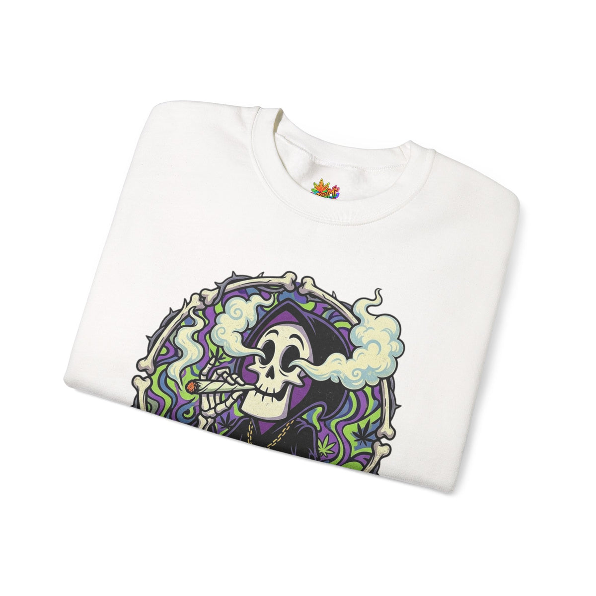 Vert Grim Smoker Vintage Style Unisex Graphic Crewneck Sweatshirt