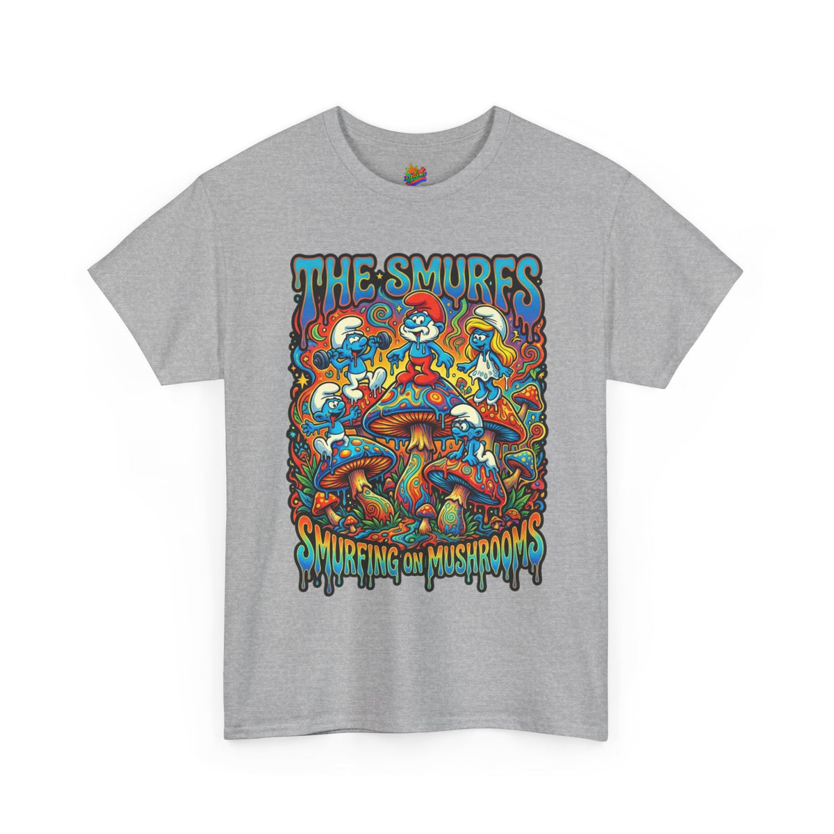 Vert Smurfs Psychedelic Vintages Style Unisex Cotton Graphic T-Shirt