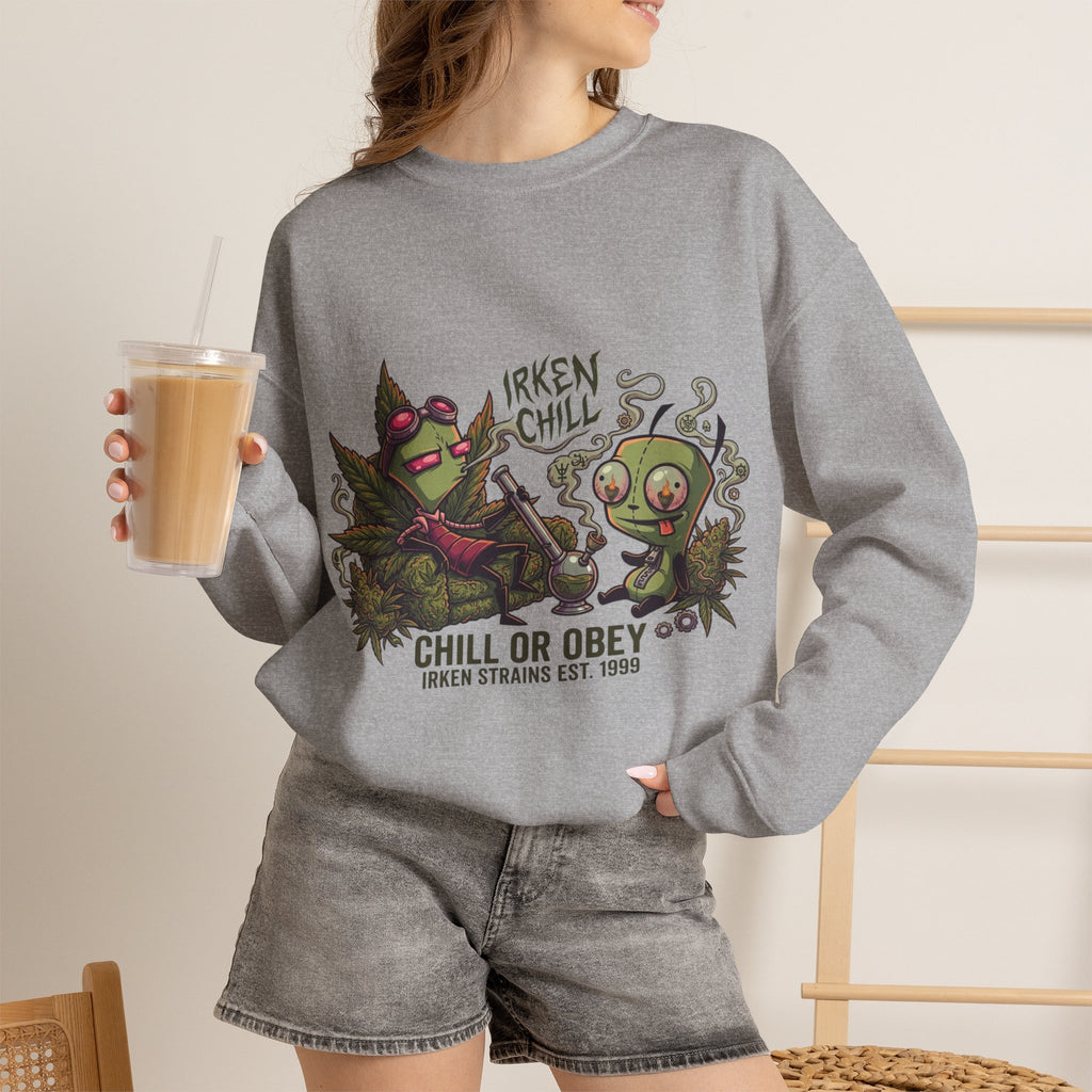 Vert Invader Zim Smoker Vintage Style Unisex Graphic Crewneck Sweatshirt