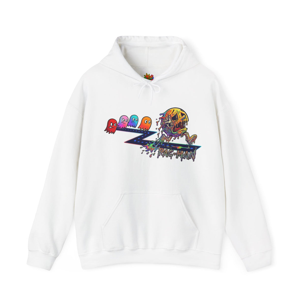 Vert Pac-Man Psychedelic Vintage Style Unisex Graphic Hoodie