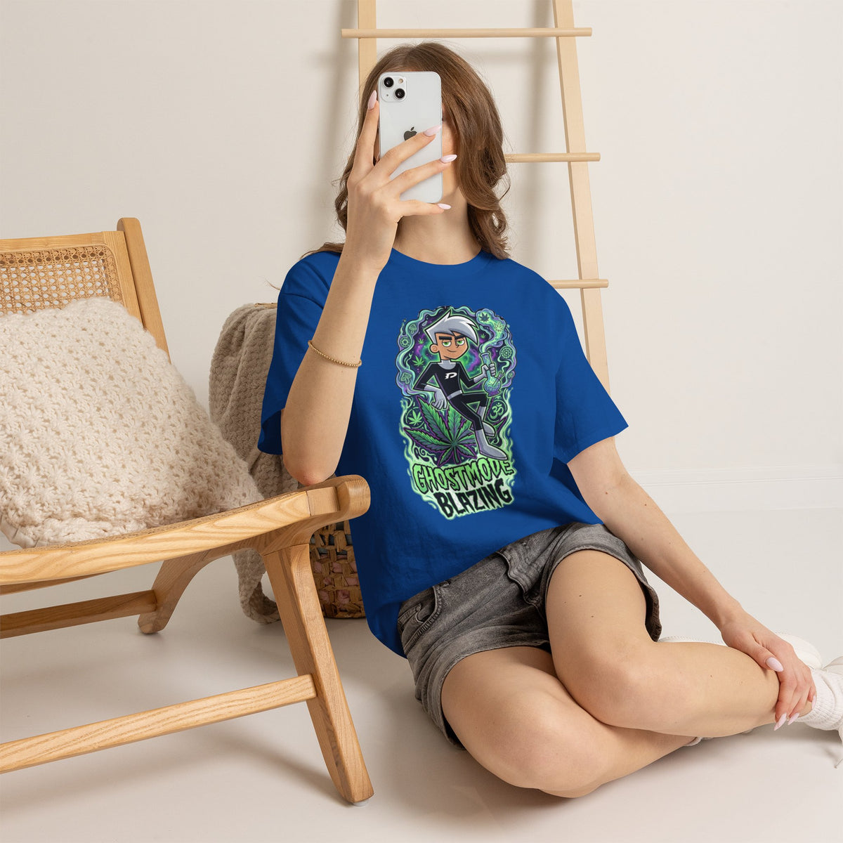 Vert Danny Phantom Smoker Vintage Style Unisex Cotton Graphic T-Shirt