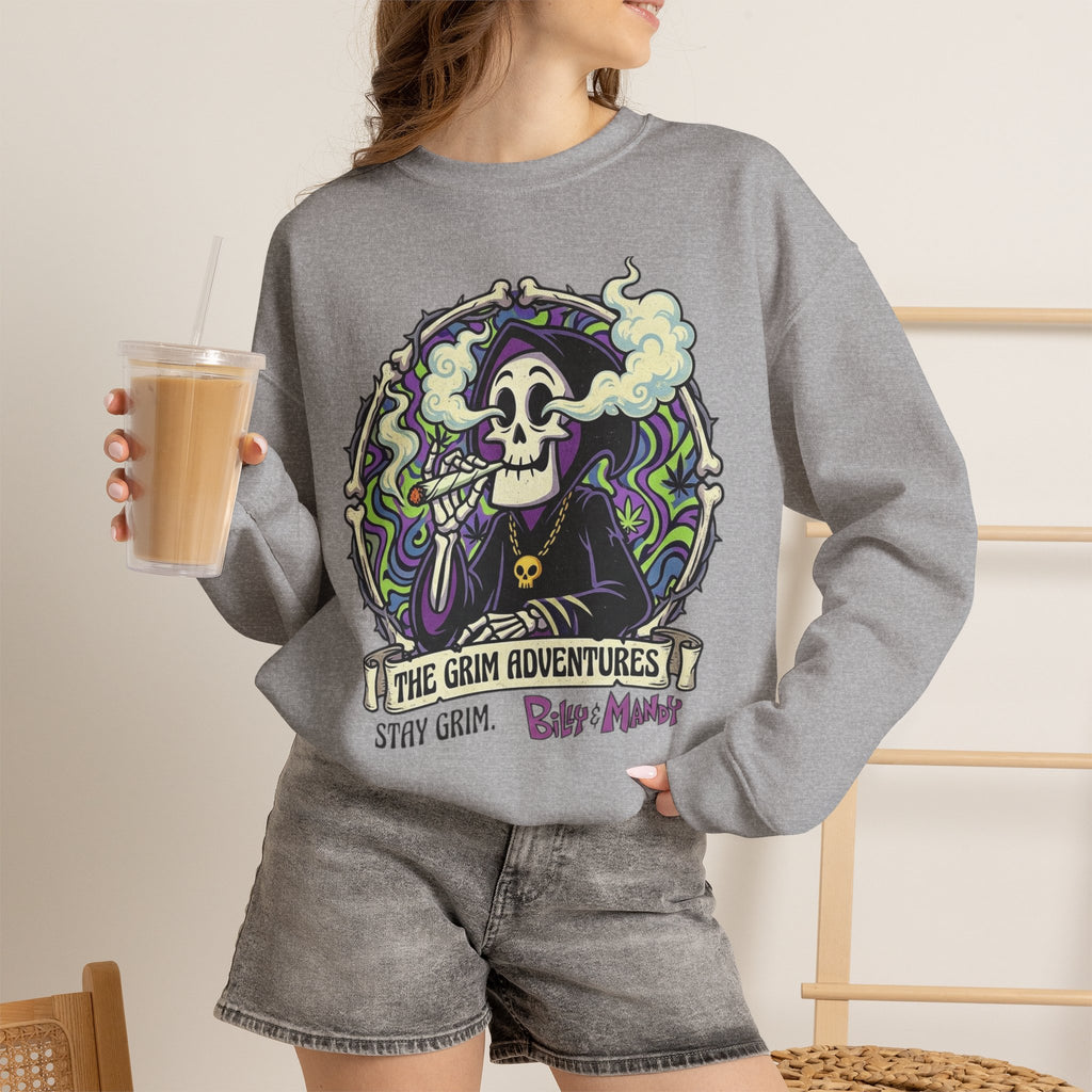 Vert Grim Smoker Vintage Style Unisex Graphic Crewneck Sweatshirt