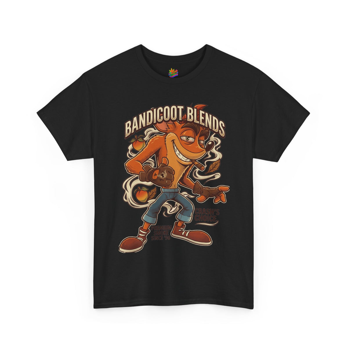 Vert Crash Bandicoot Smoker Vintage Style Unisex Cotton Graphic T-Shirt