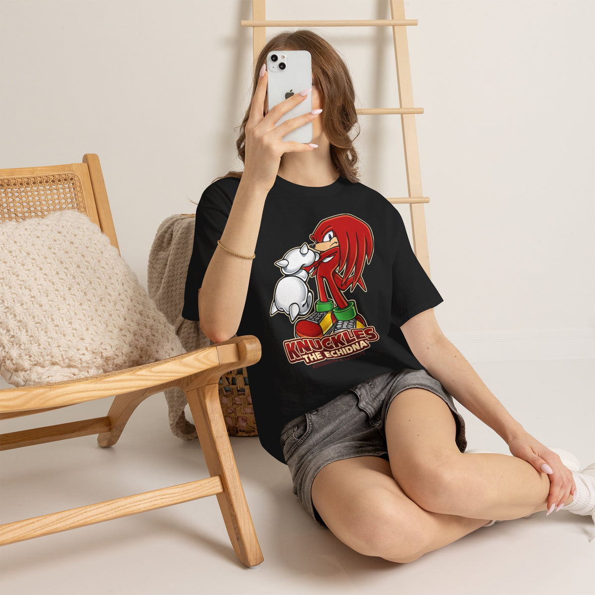 Vert Knuckles The Echidna Vintage Style Unisex Cotton Graphic T-Shirt