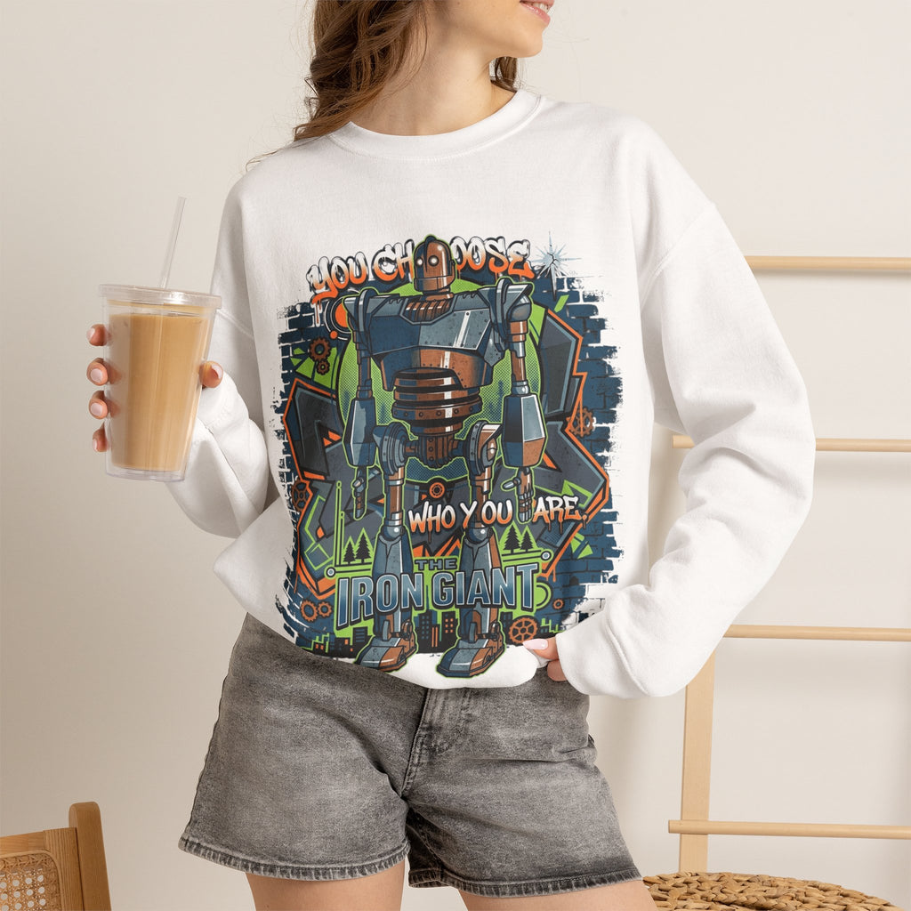 Vert Iron Giant Vintage Style Unisex Graphic Crewneck Sweatshirt