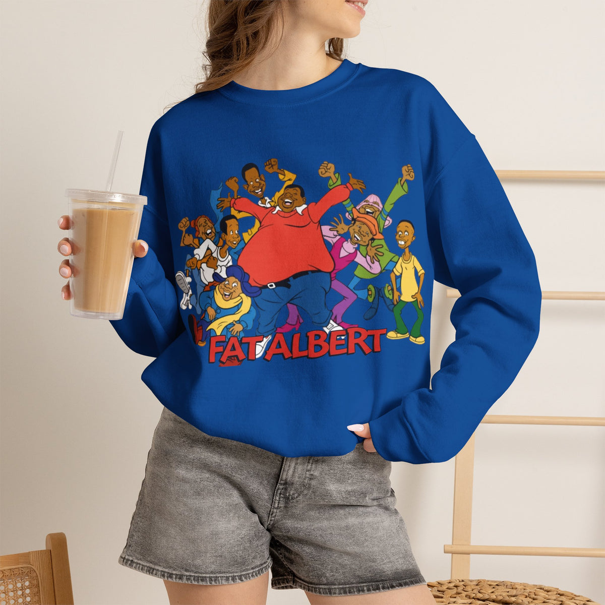 Vert Fat Albert Vintage Style Unisex Graphic Crewneck Sweatshirt