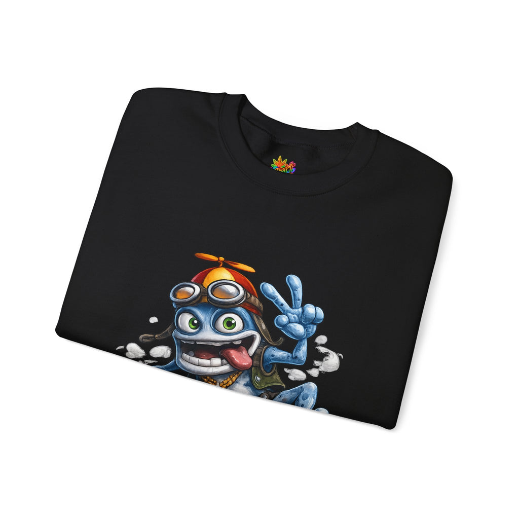 Vert Crazy Frog Vintage Style Unisex Graphic Crewneck Sweatshirt