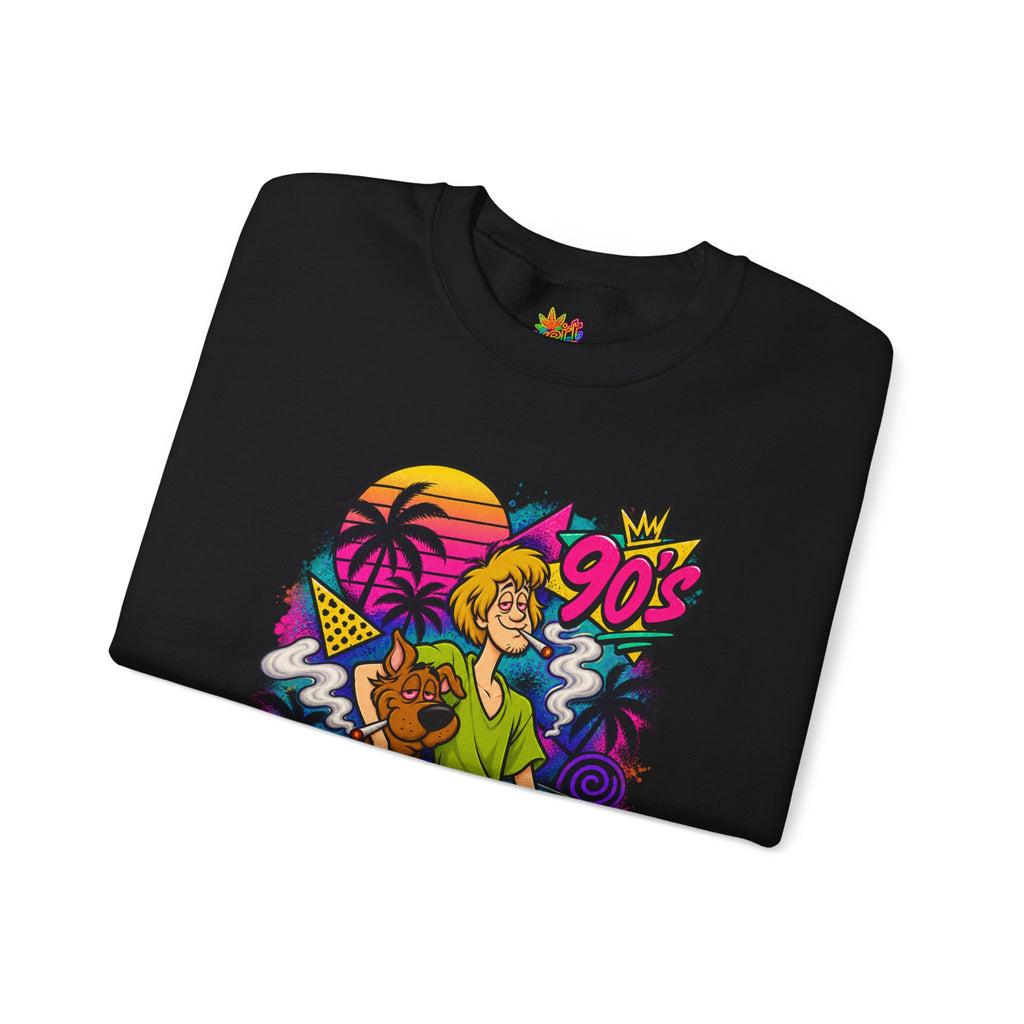Vert Shaggy & Scooby Smoker Vintage Style Graphic Crewneck Sweatshirt