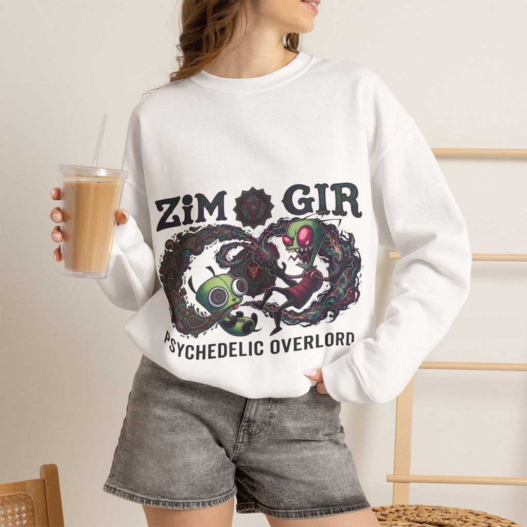 Vert Invader Zim Psychedelic Vintage Style Unisex Graphic Crewneck Sweatshirt