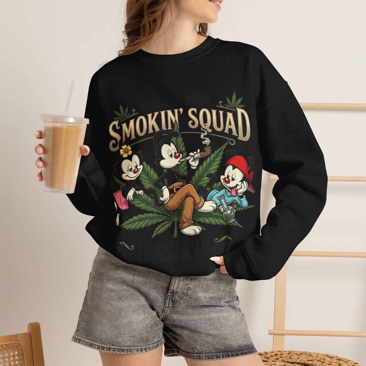 Vert Animaniacs Smoker Vintage Style Unisex Graphic Crewneck Sweatshirt