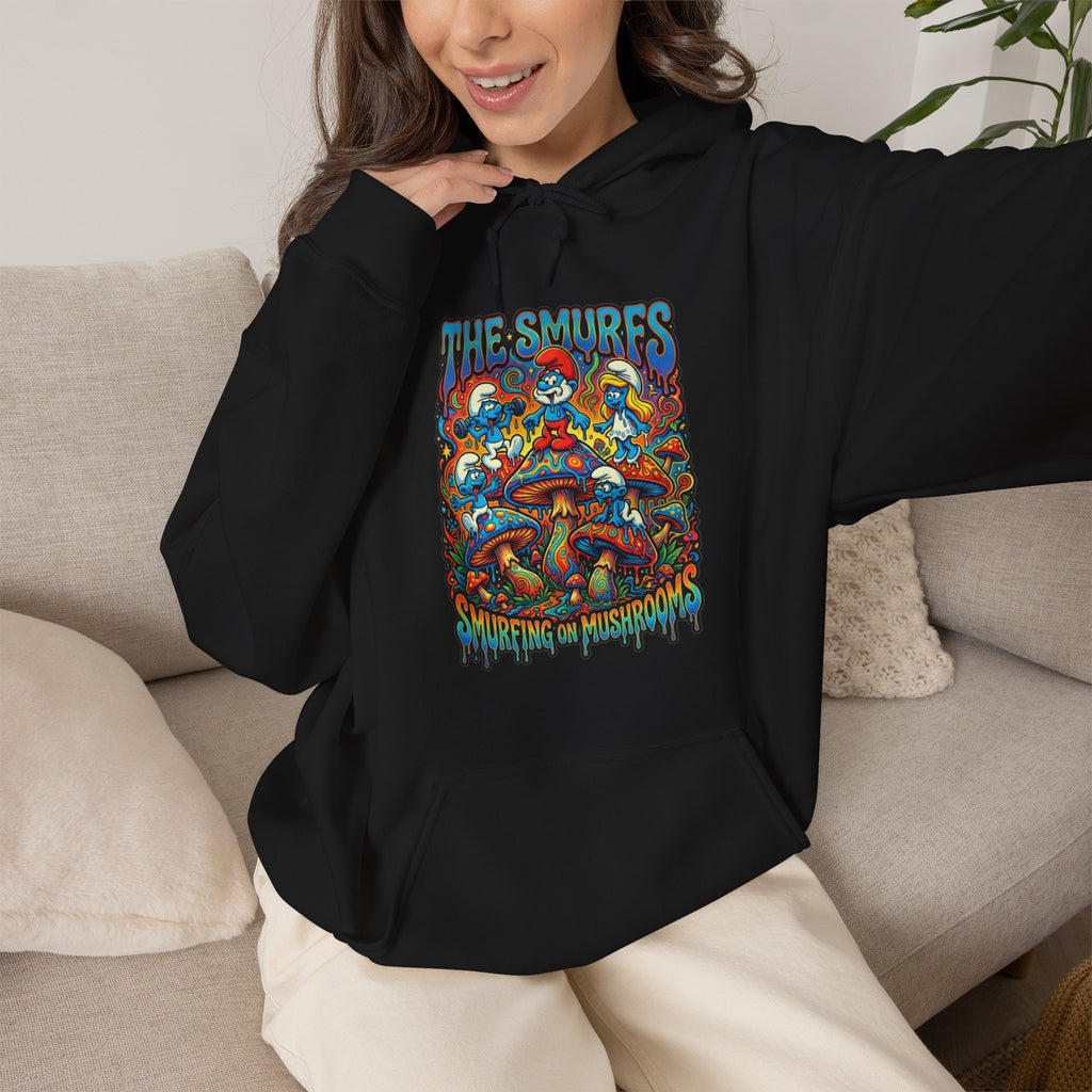Vert Smurfs Psychedelic Vintage Style Unisex Graphic Hoodie