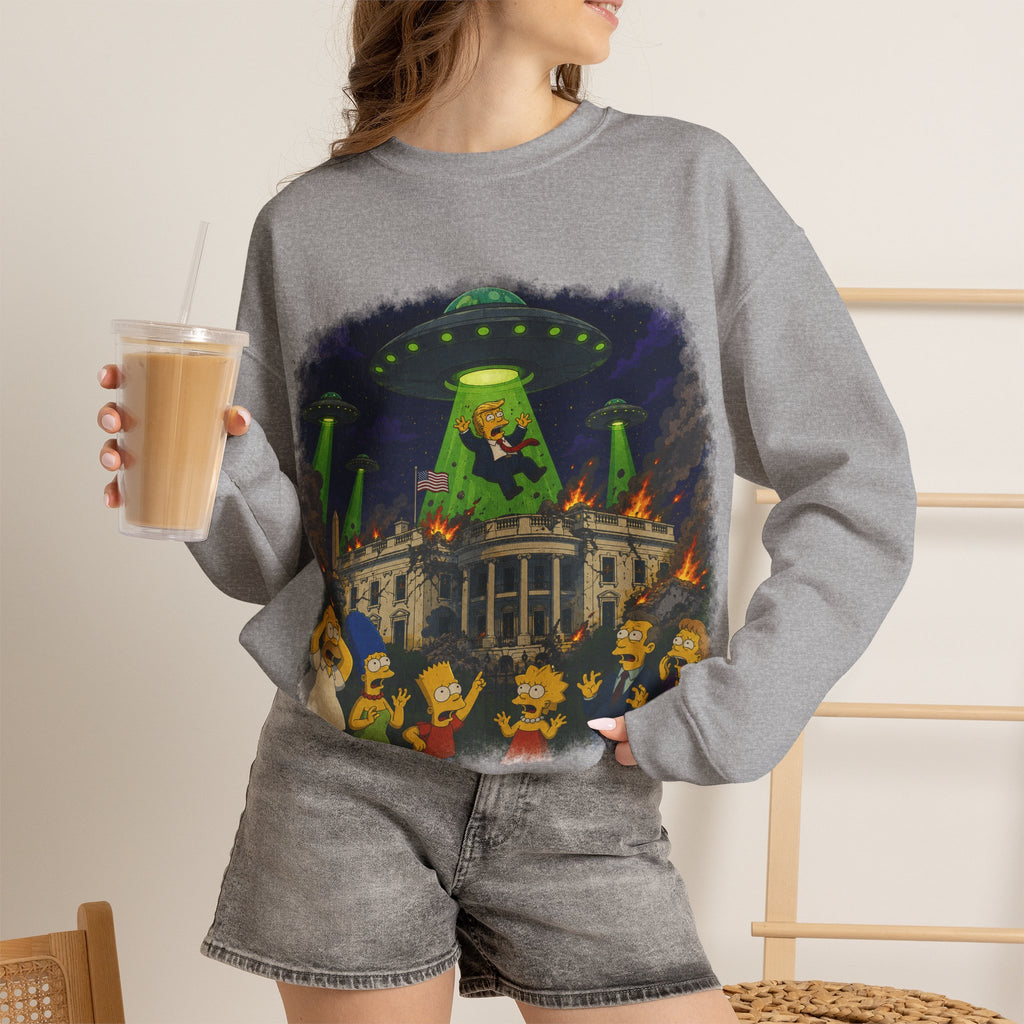 Vert Donald Trump Abduction Vintage Style Unisex Graphic Crewneck Sweatshirt