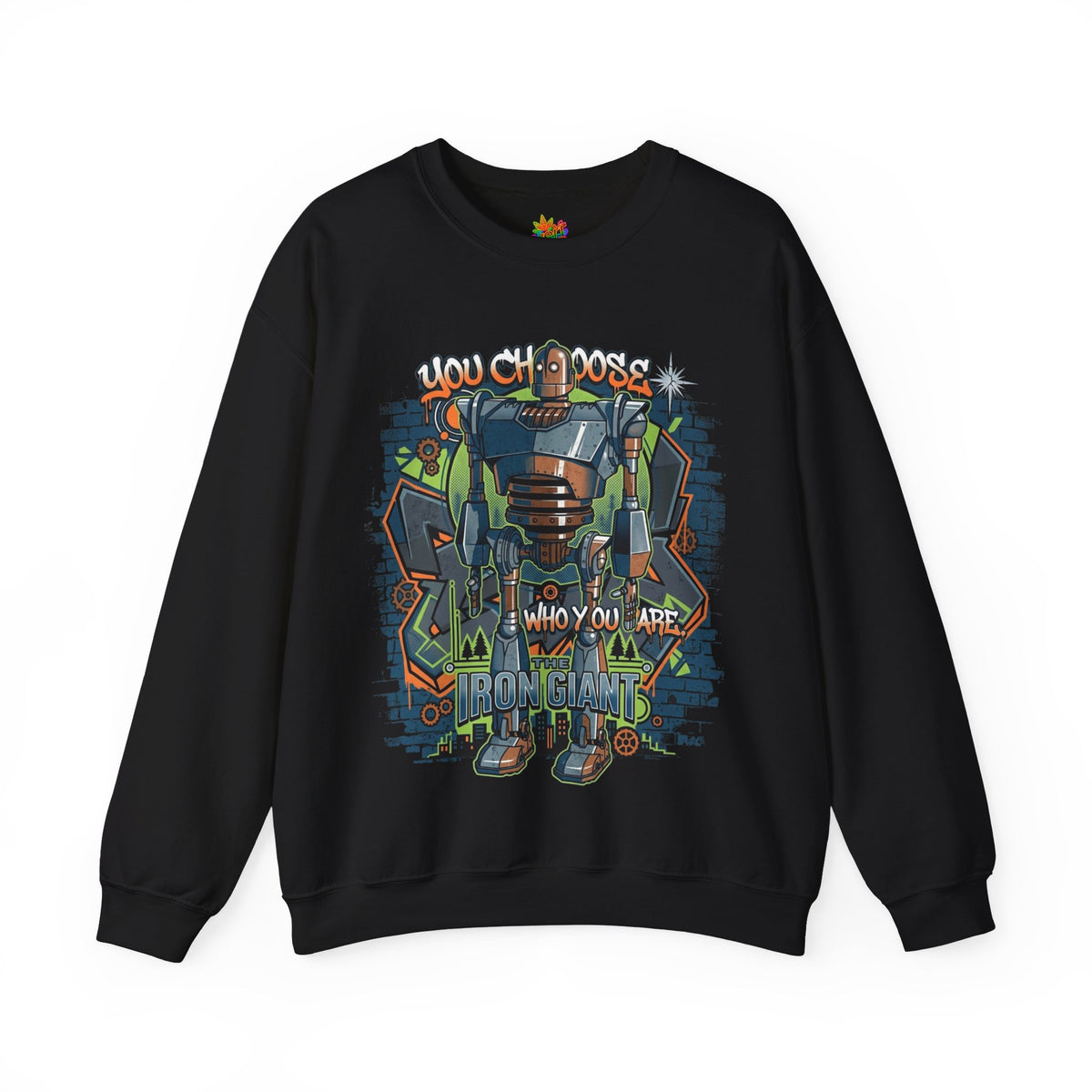 Vert Iron Giant Vintage Style Unisex Graphic Crewneck Sweatshirt