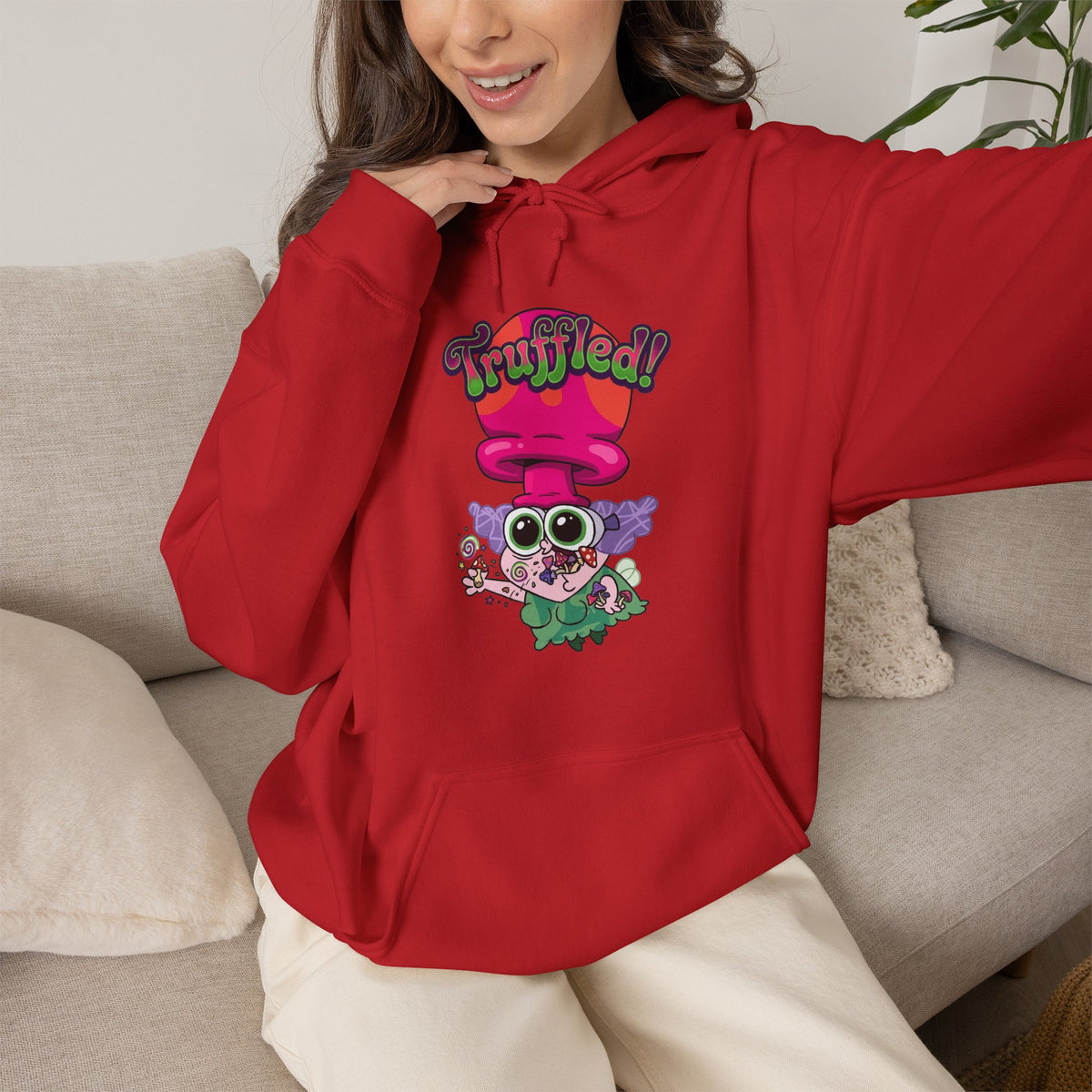 Vert Truffles Psychedelic Vintage Style Unisex Graphic Hoodie