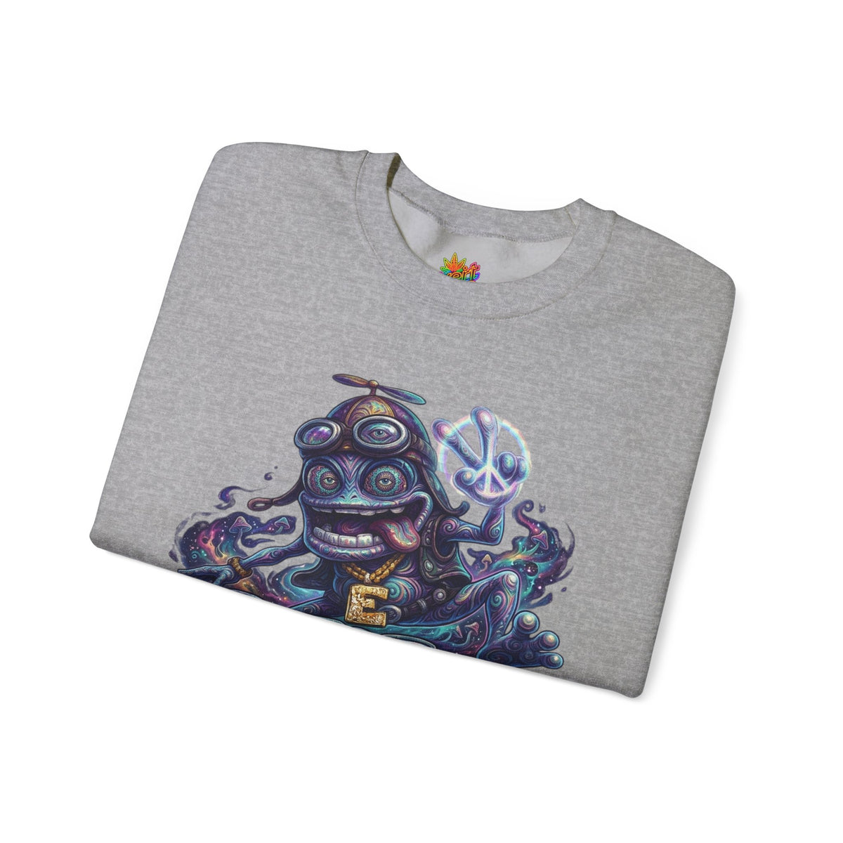 Vert Crazy Frog Psychedelic Vintage Style Unisex Graphic Crewneck Sweatshirt