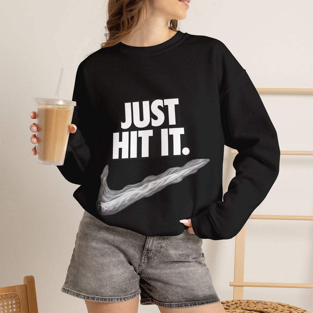 Vert Just Hit It Vintage Style Unisex Graphic Crewneck Sweatshirt