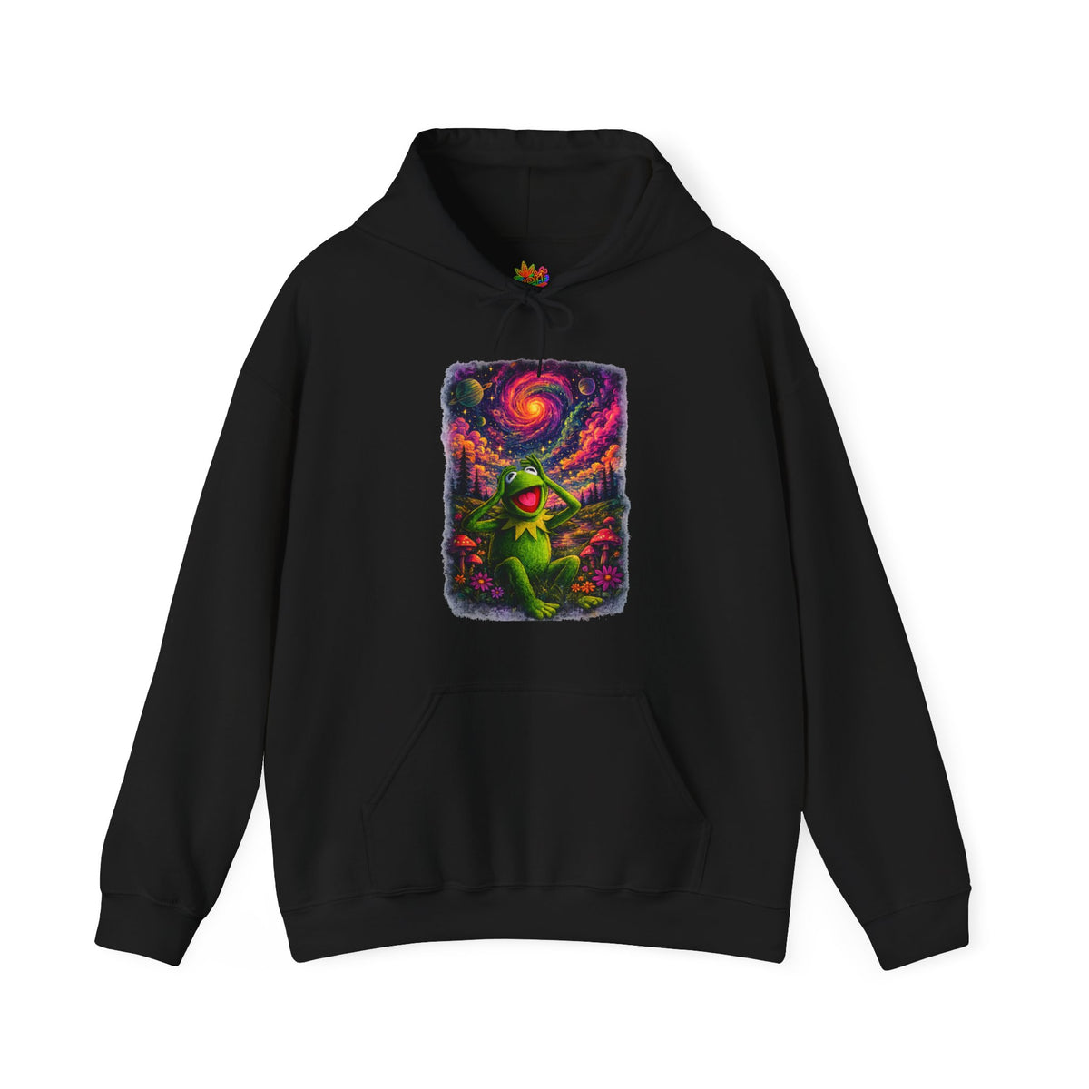 Vert Psychedelic Kermit Vintage Style Unisex Graphic Hoodie