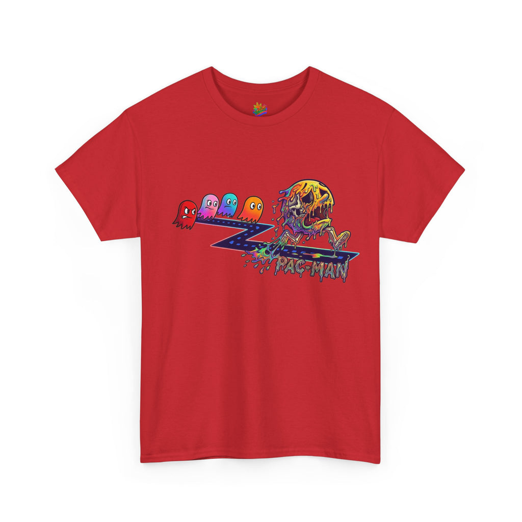 Vert Pac-Man Psychedelic Vintage Style Unisex Cotton Graphic T-Shirt