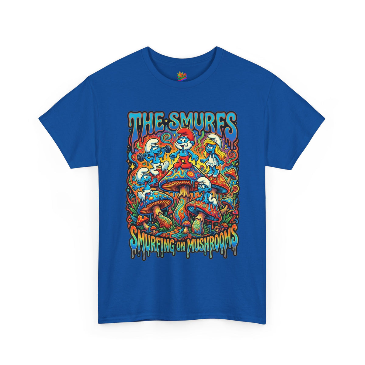 Vert Smurfs Psychedelic Vintages Style Unisex Cotton Graphic T-Shirt