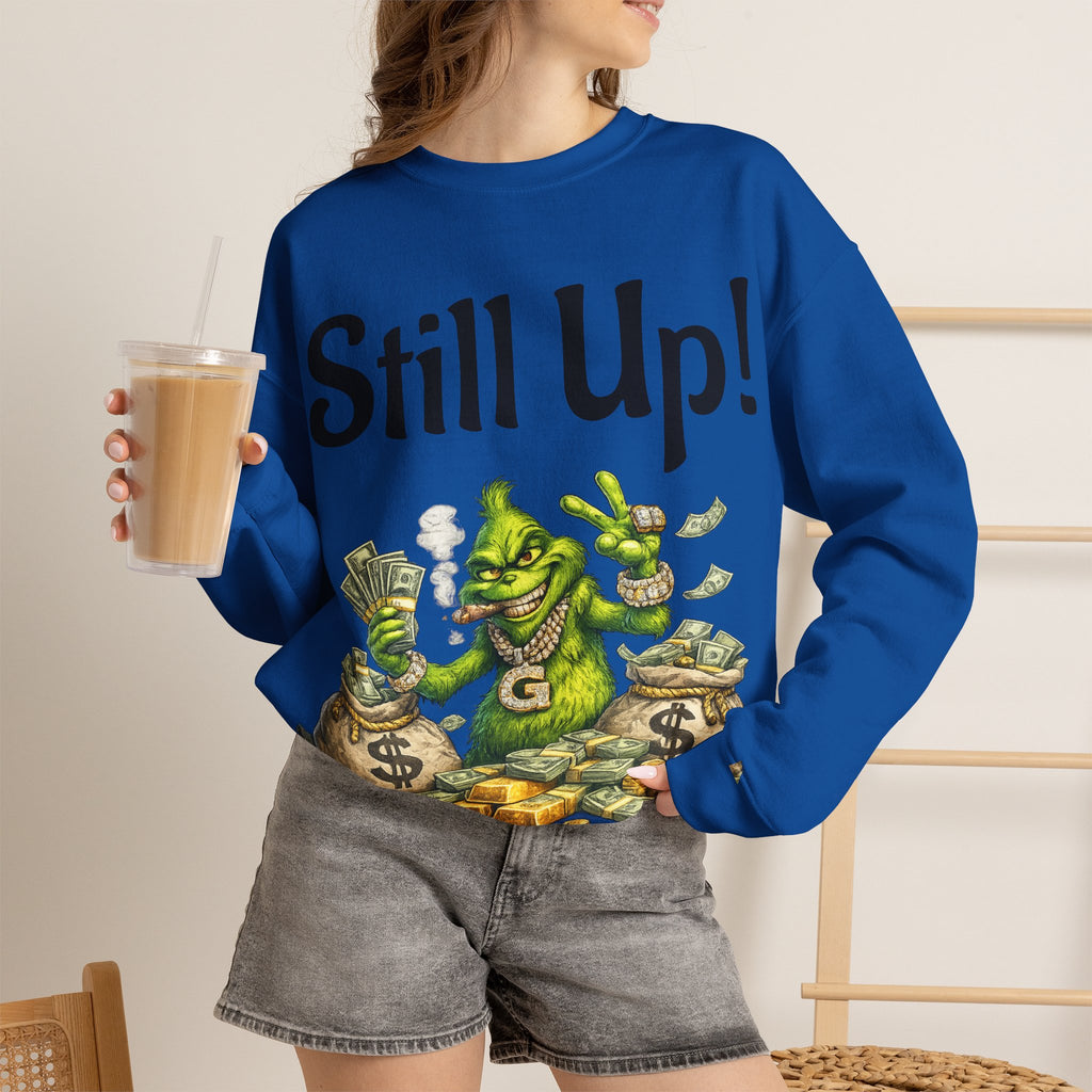 Vert Grinch Smoker Vintage Style Unisex Graphic Crewneck Sweatshirt