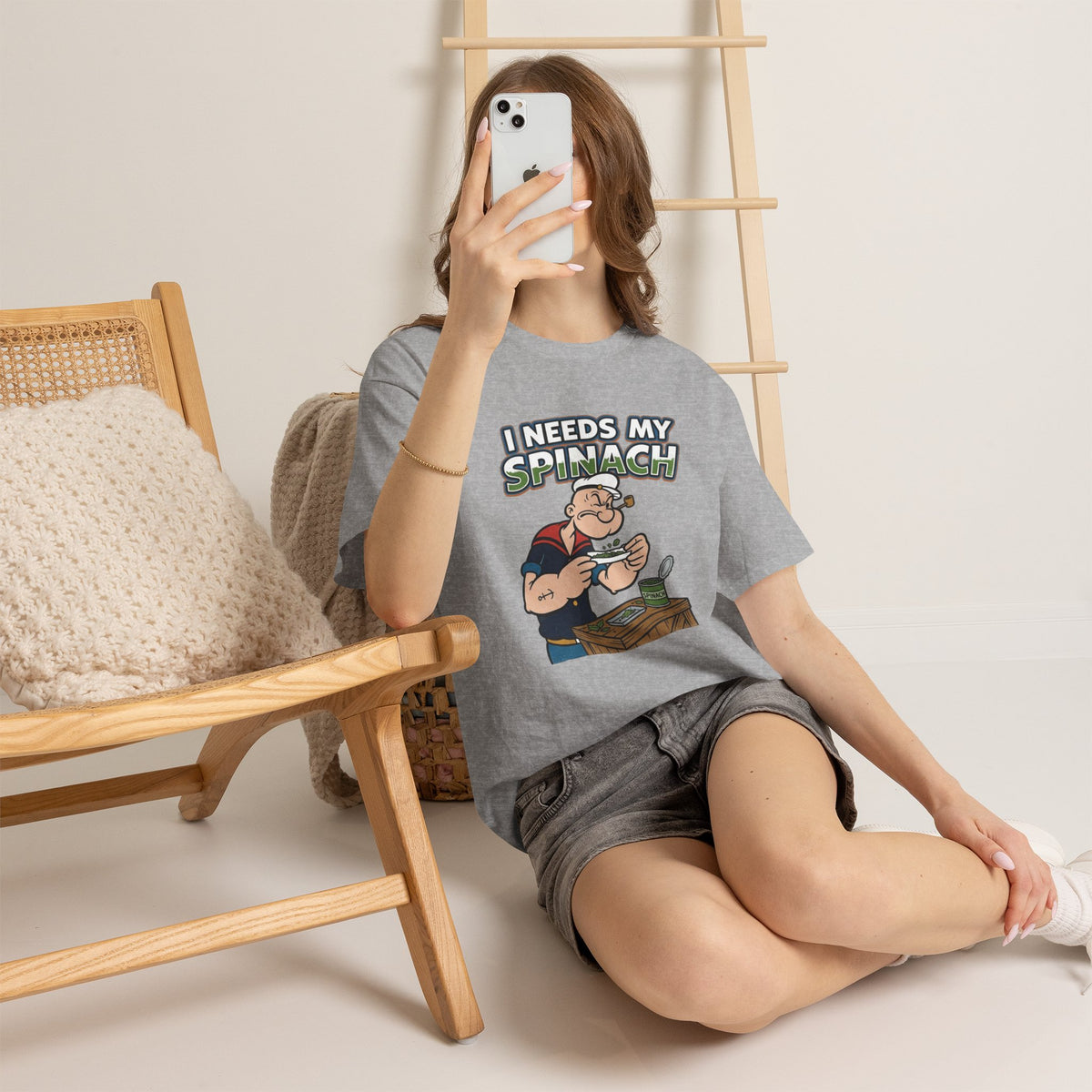 Vert Popeyes Vintage Style Unisex Graphic Cotton T-Shirt
