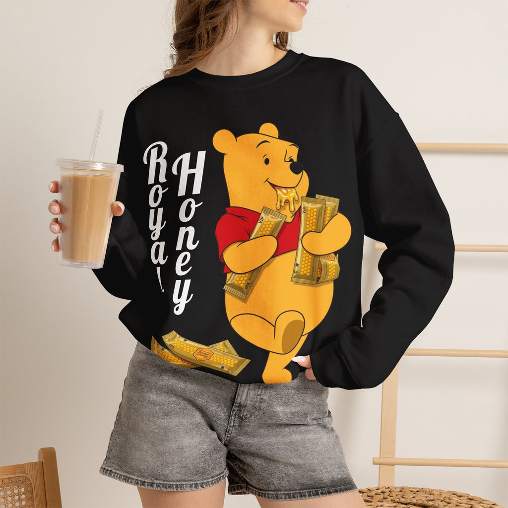 Vert Winnie The Pooh "Royal Honey" Vintage Style Unisex Graphic Crewneck Sweatshirt