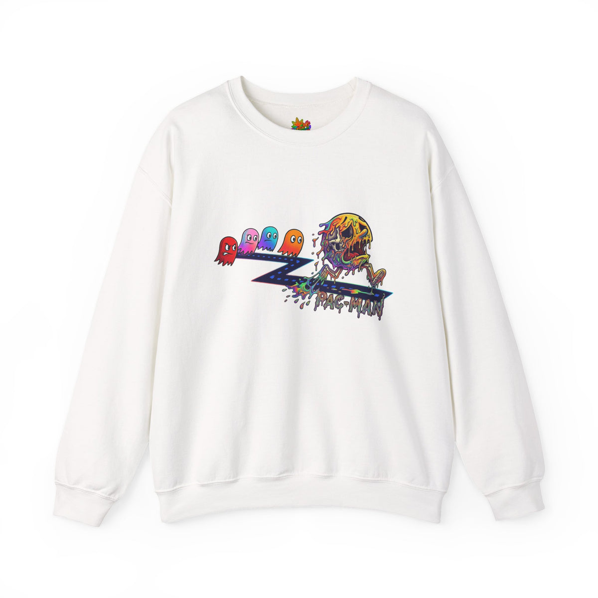 Vert Pac-Man Psychedelic Vintage Style Unisex Graphic Crewneck Sweatshirt