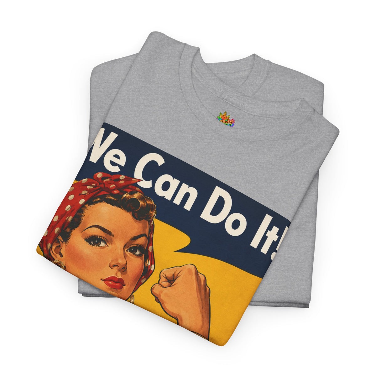 Vert "We Can Do It" Vintage Style Unisex Cotton Graphic T-Shirt
