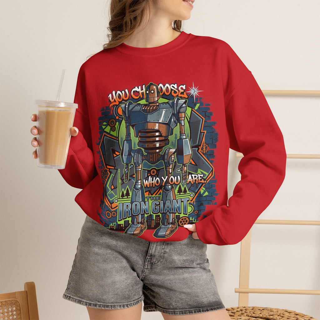 Vert Iron Giant Vintage Style Unisex Graphic Crewneck Sweatshirt