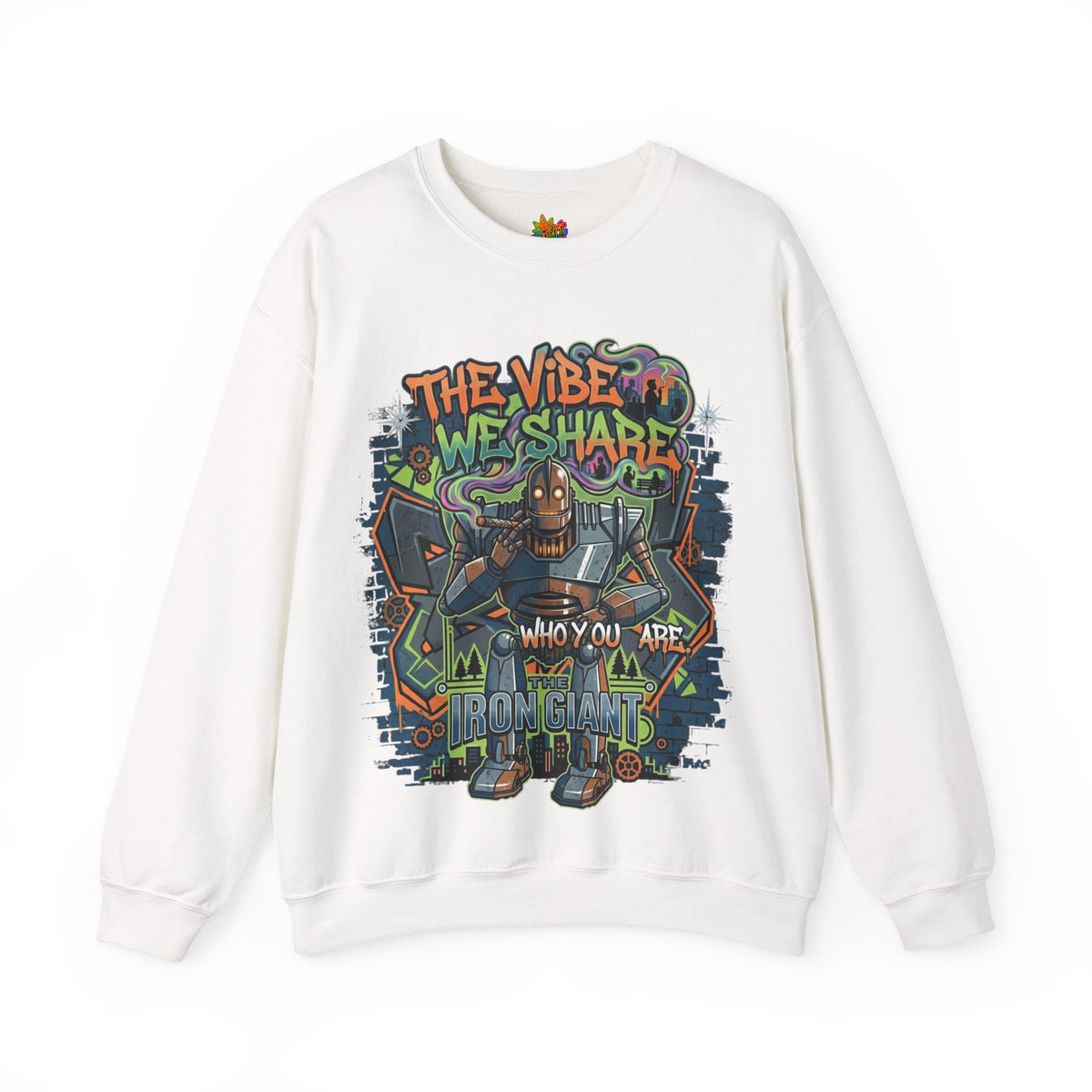 Vert Iron Giant Smoker Vintage Style Unisex Graphic Crewneck Sweatshirt