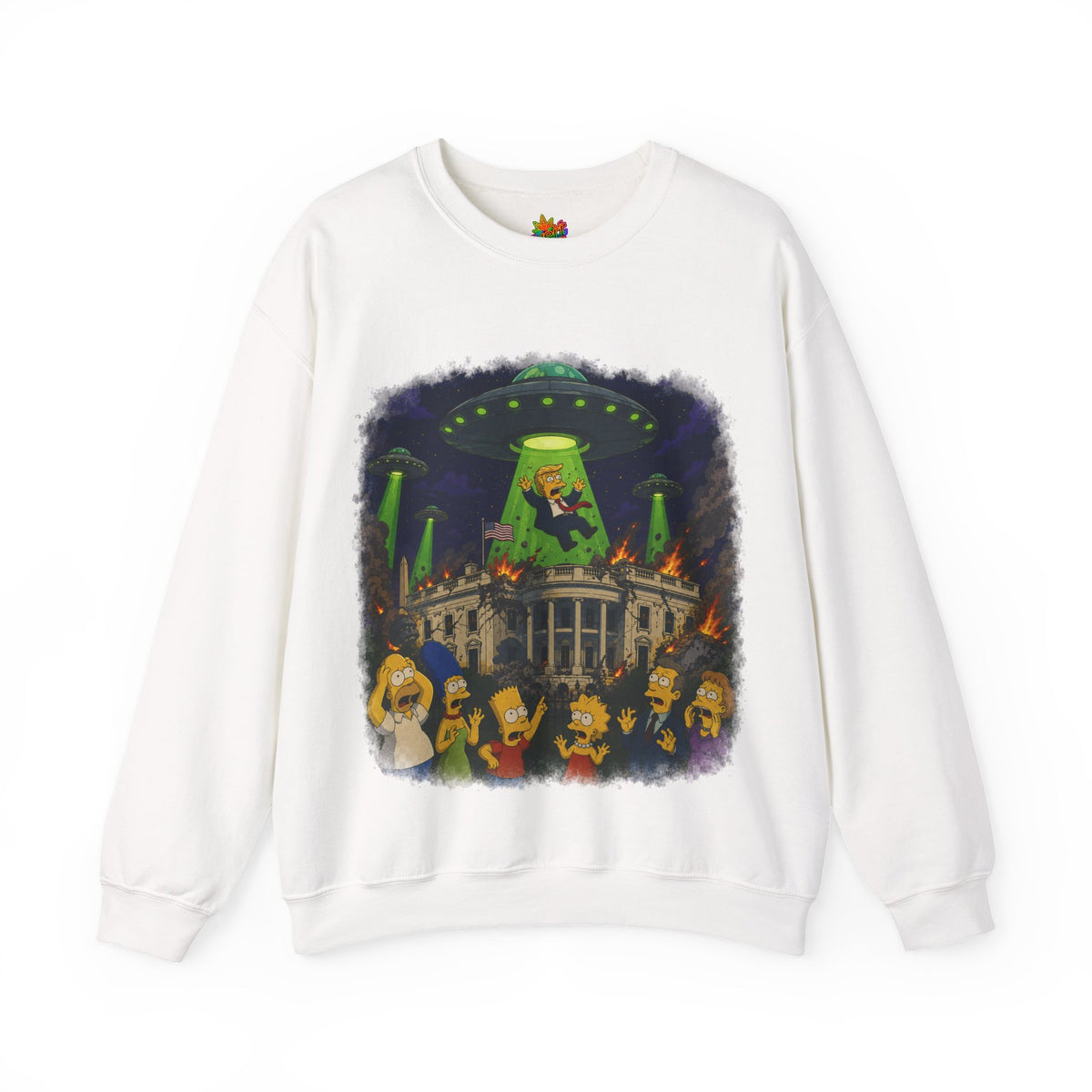 Vert Donald Trump Abduction Vintage Style Unisex Graphic Crewneck Sweatshirt