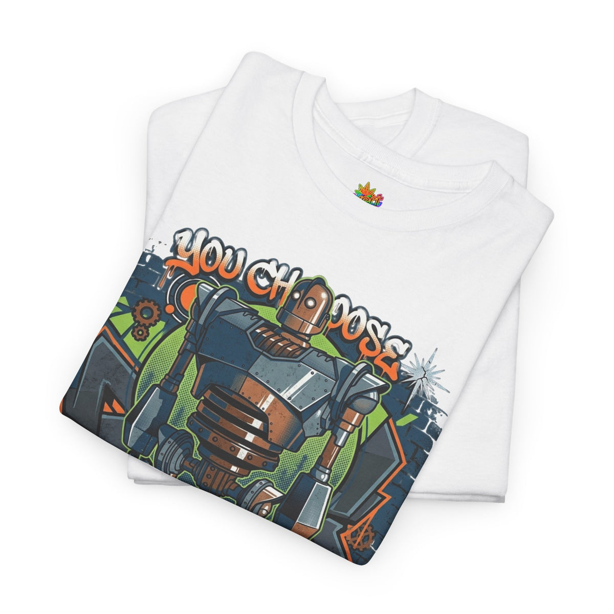 Vert Iron Giant Vintage Style Unisex Cotton Graphic T-Shirt