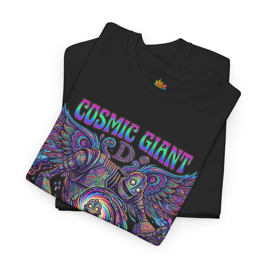 Vert Iron Giant Psychedelic Vintage Style Unisex Cotton Graphic T-Shirt