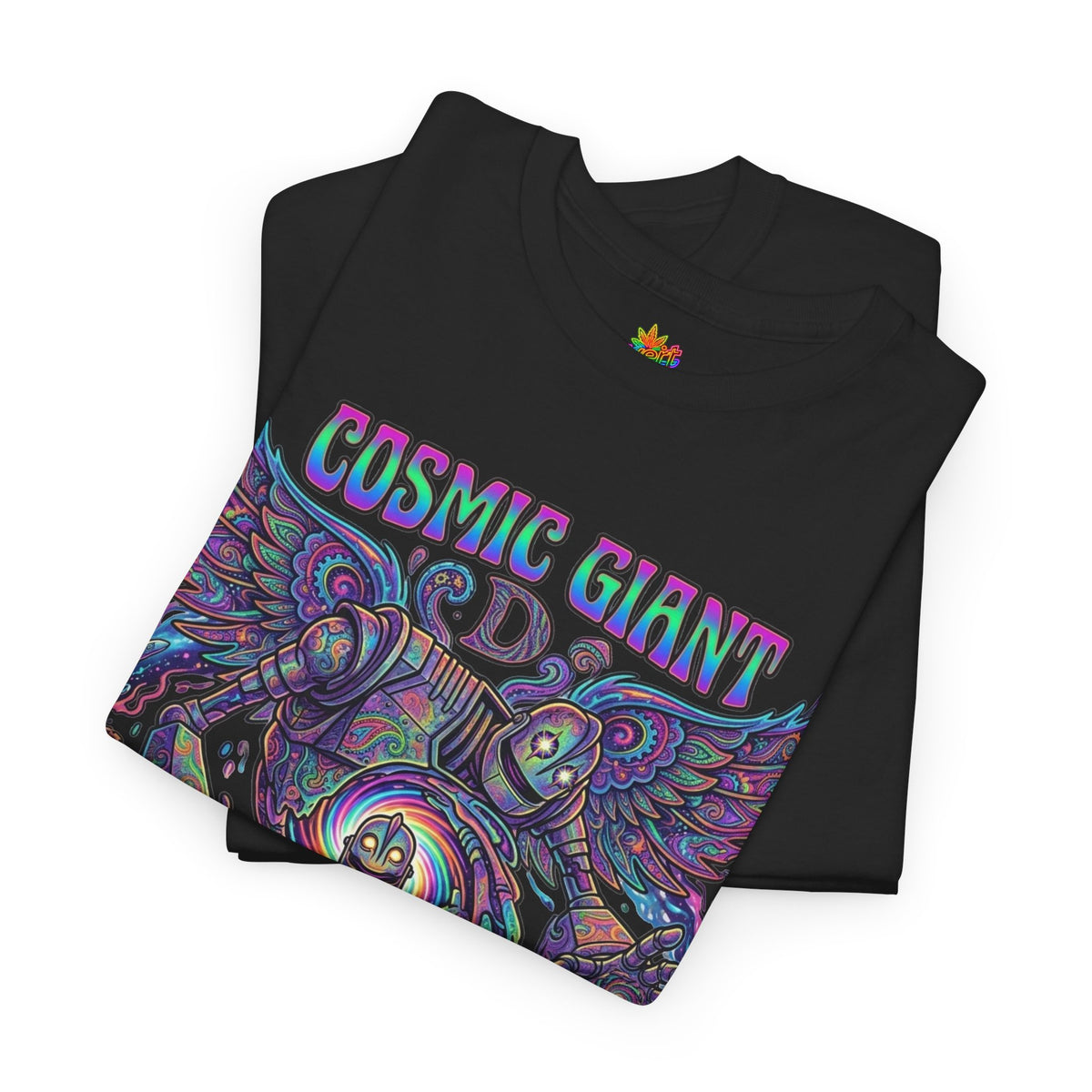 Vert Iron Giant Psychedelic Vintage Style Unisex Cotton Graphic T-Shirt