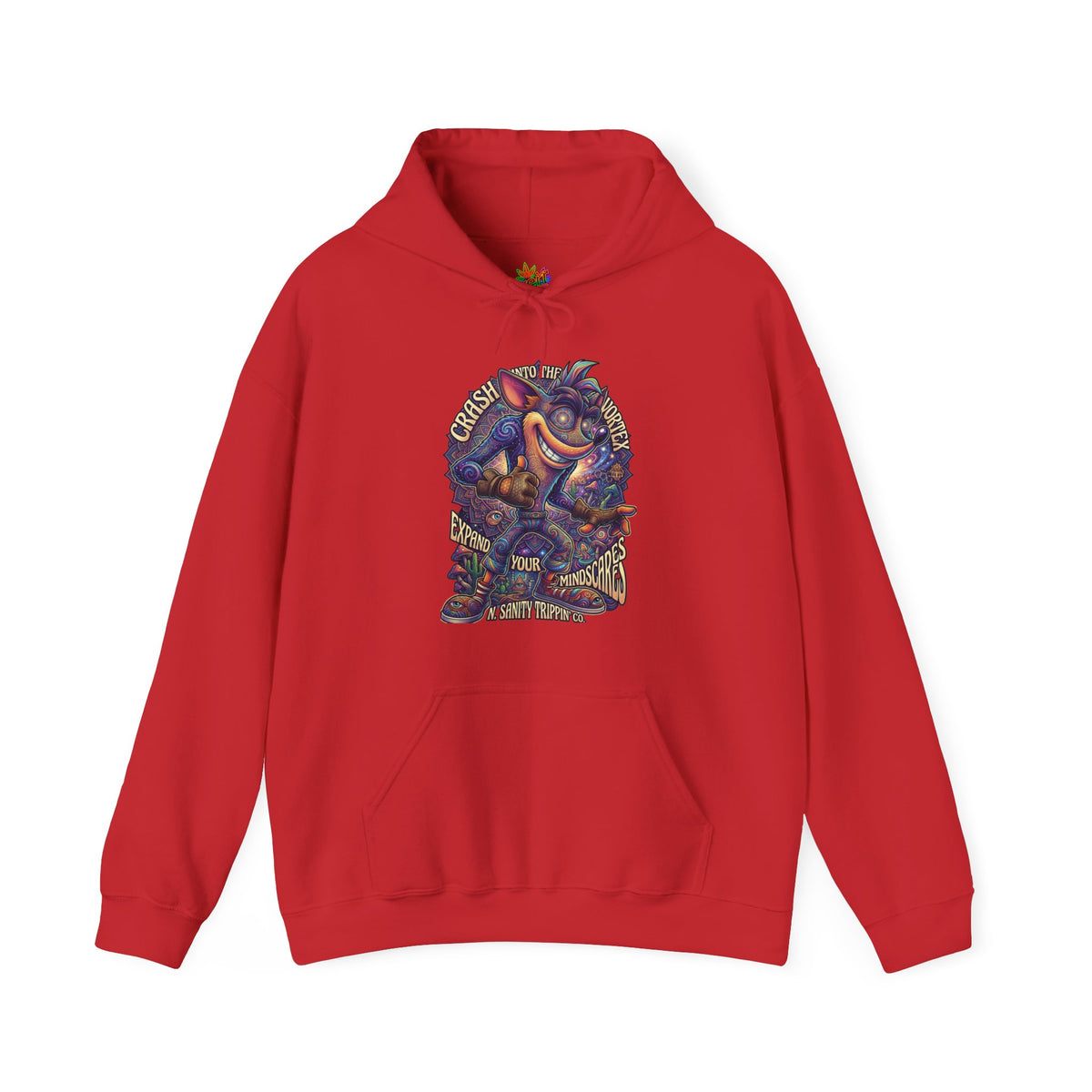 Vert Crash Bandicoot Psychedelic Vintage Style Unisex Graphic Hoodie