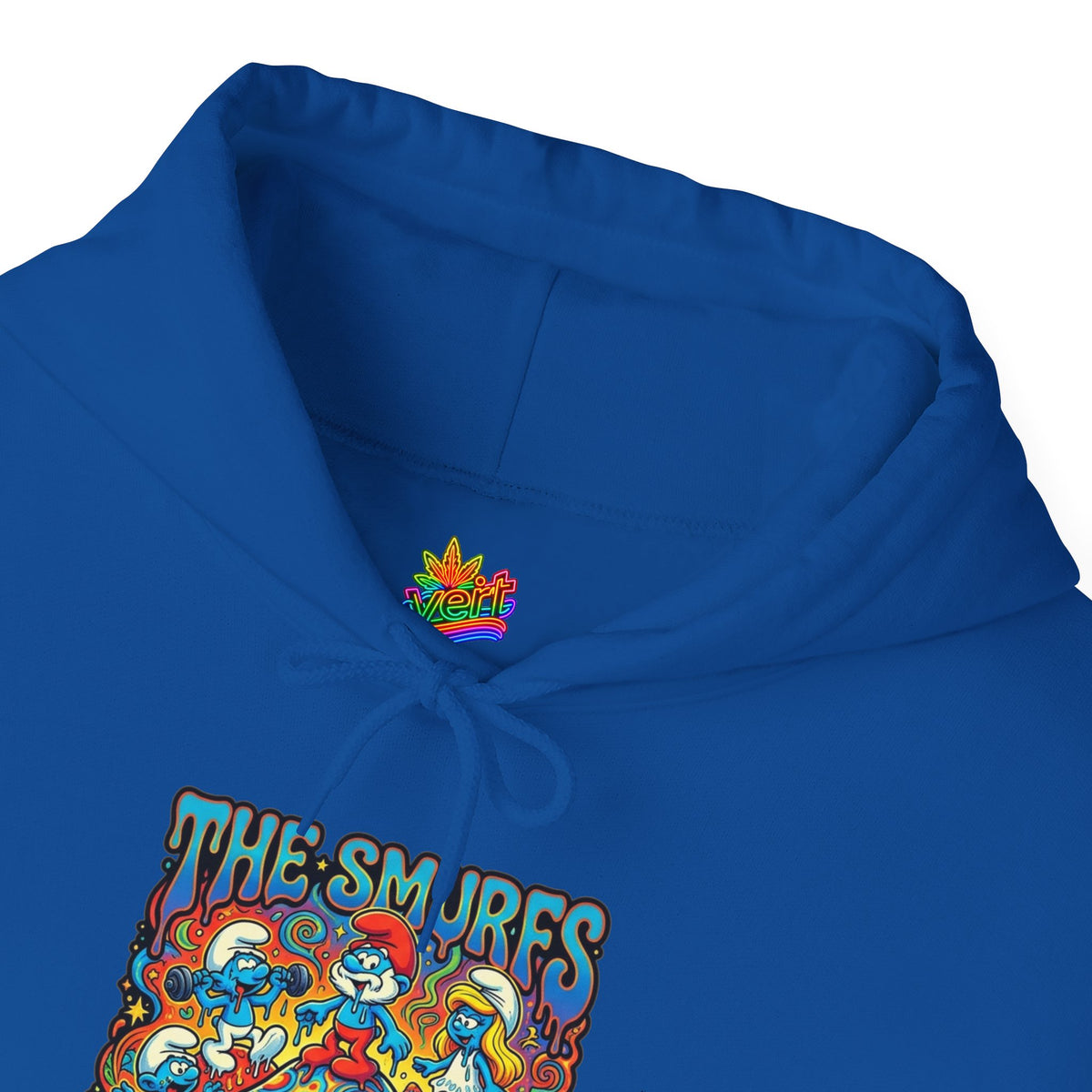Vert Smurfs Psychedelic Vintage Style Unisex Graphic Hoodie