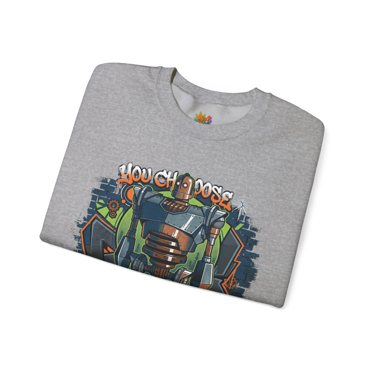 Vert Iron Giant Vintage Style Unisex Graphic Crewneck Sweatshirt