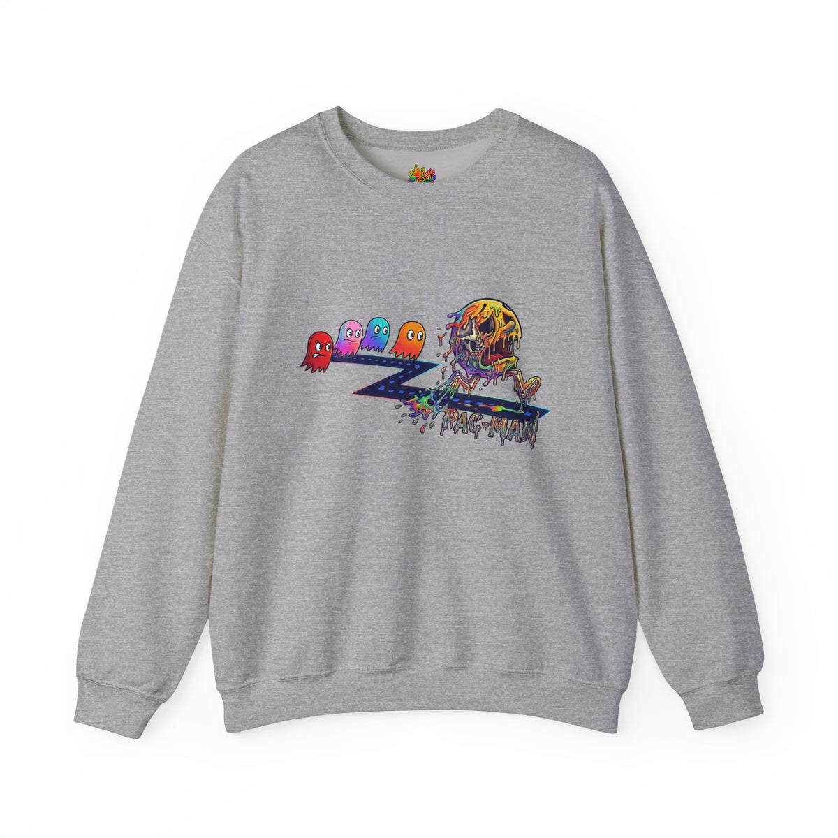 Vert Pac-Man Psychedelic Vintage Style Unisex Graphic Crewneck Sweatshirt