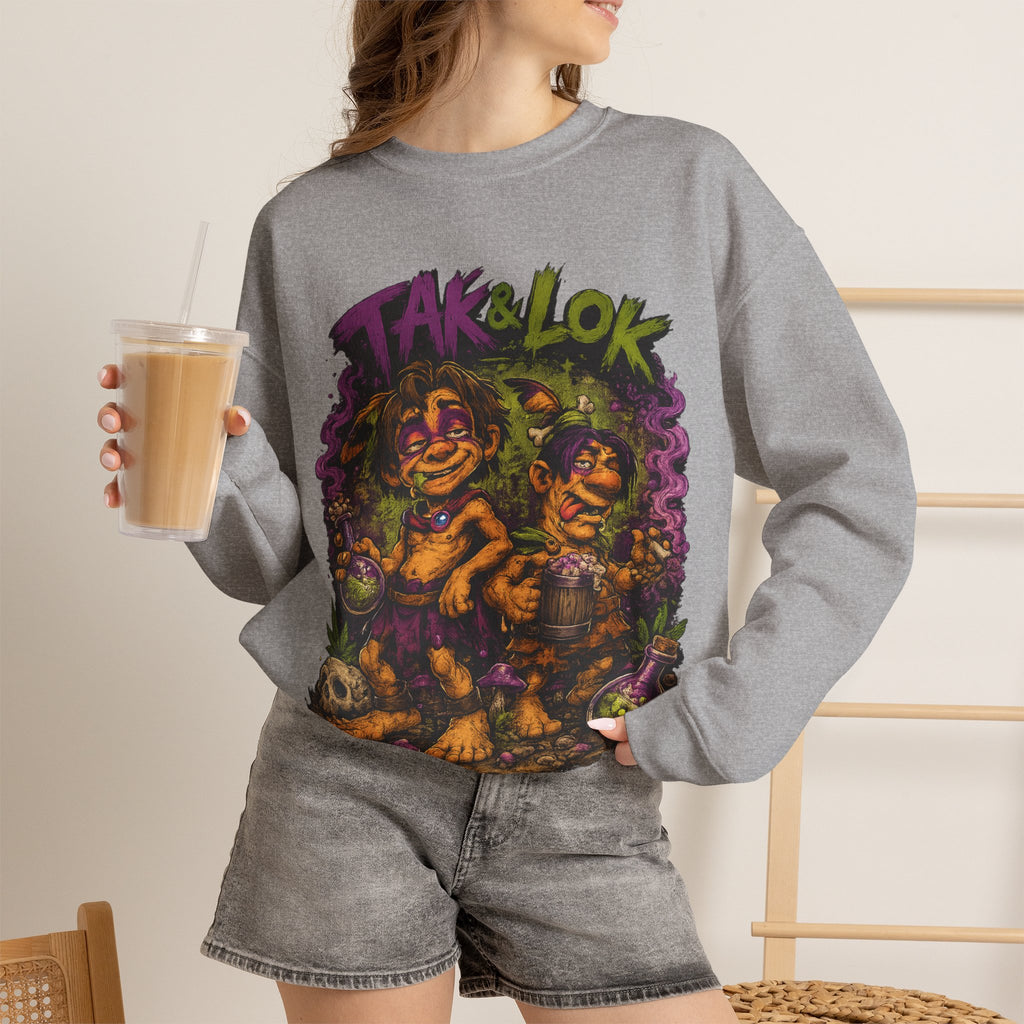 Vert Tak & Lok Vintage Style Unisex Graphic Crewneck Sweatshirt