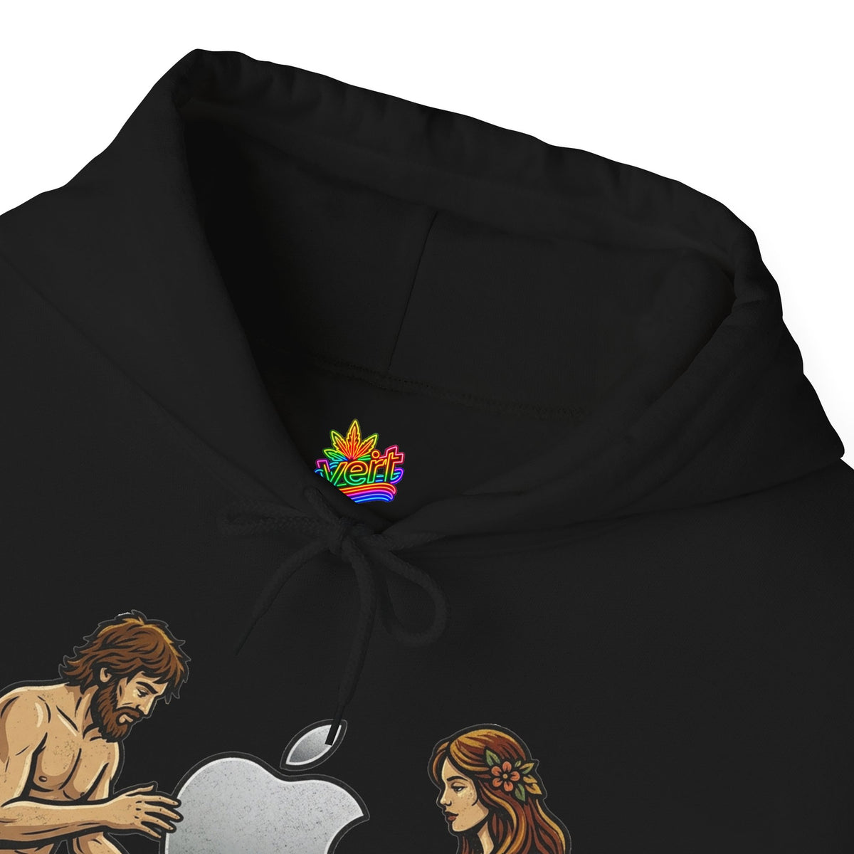 Vert Apple Adam & Eve Vintage Style Unisex Graphic Hoodie